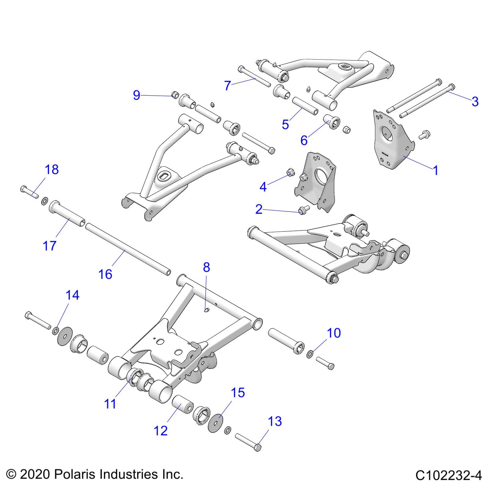 SUSPENSION REAR CONTROL ARM MOUNTING POUR SPORTSMAN TOURING 570 R02 2023