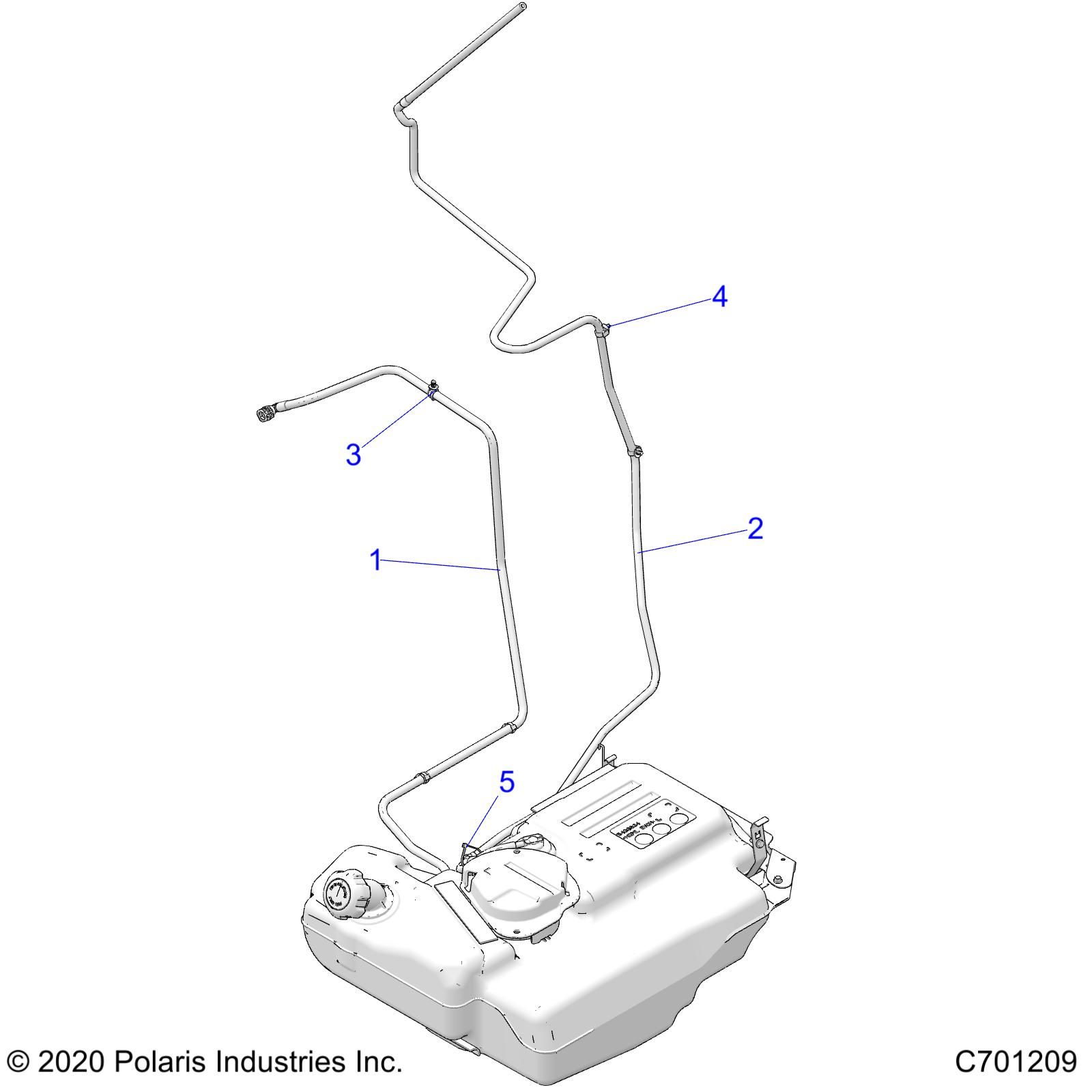 FUEL SYSTEM LINES STD POUR RZR XP 1000 HIGH LIFTER 2021