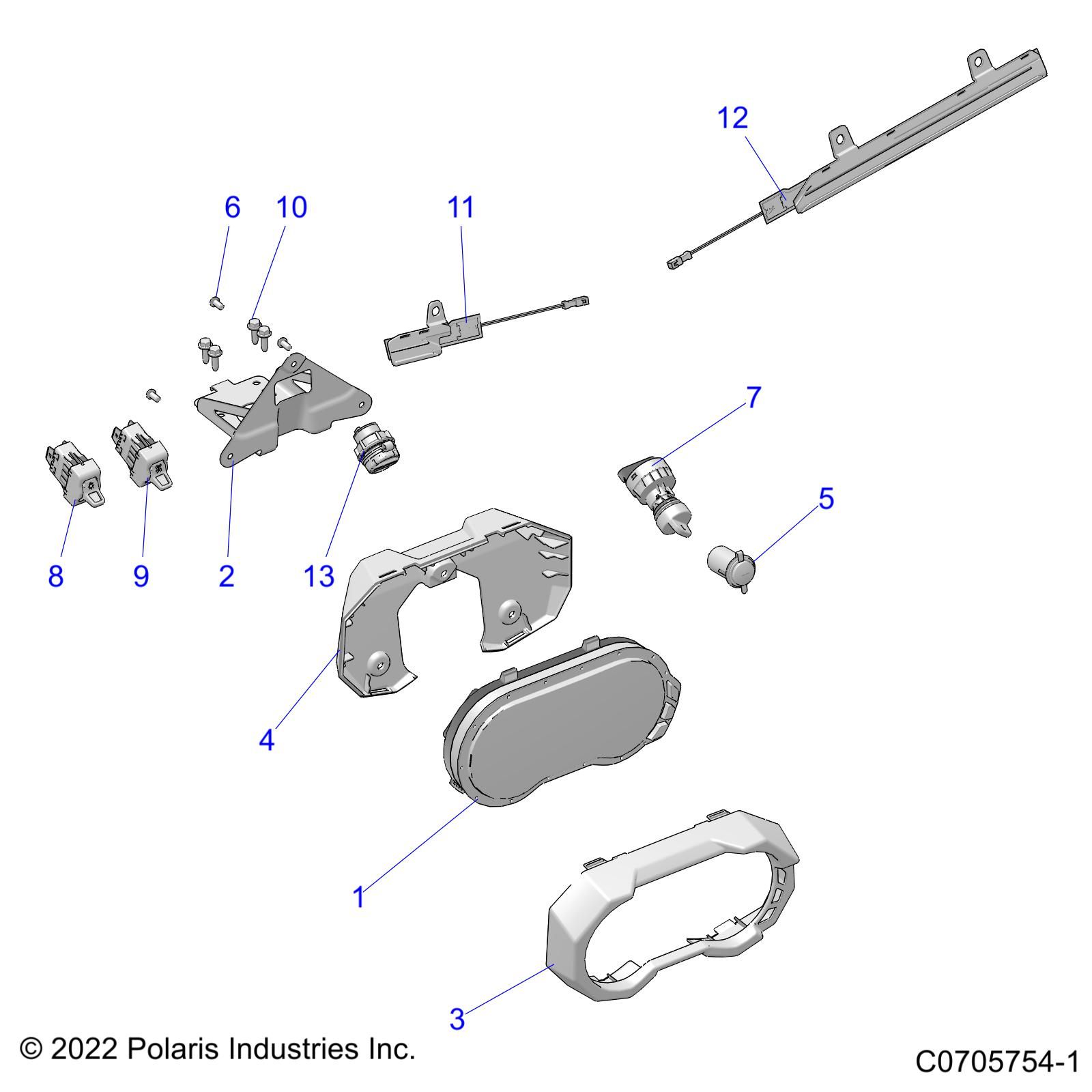 ELECTRIQUE INSTRUMENTS DU TABLEAU DE BORDS ET CONTROLEURS POUR RZR PRO XP 4 PREMIUM R01 2023