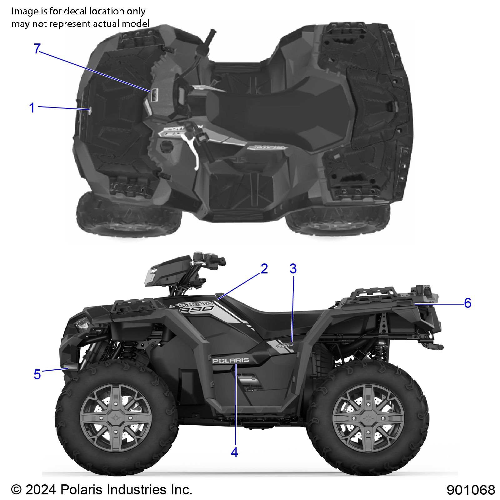 CARROSSERIE AUTOCOLLANTS GRAPHIQUE POUR SPORTSMAN 850 EPS 48 2025
