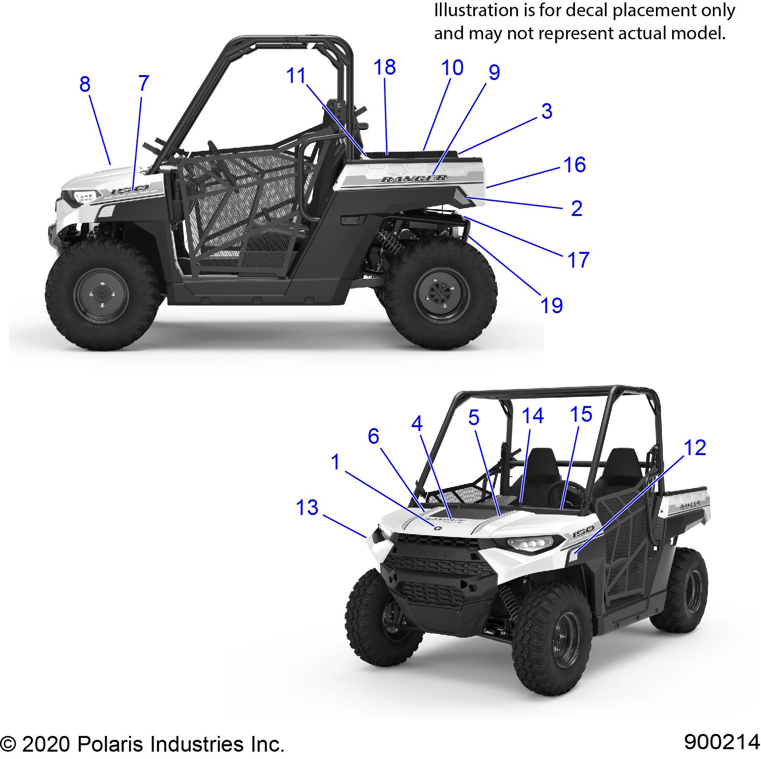 CARROSSERIE AUTOCOLLANTS POUR RANGER 150 EFI MD 2020