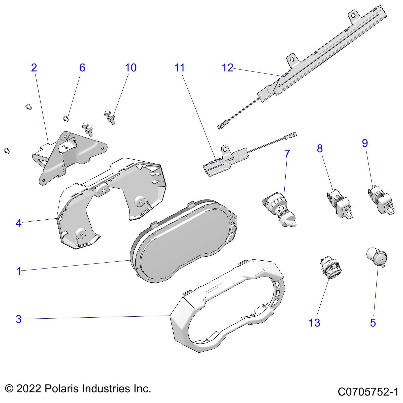 ELECTRIQUE INSTRUMENTS DU TABLEAU DE BORDS ET CONTROLEURS POUR RZR PRO XP DELUXE R03 2023