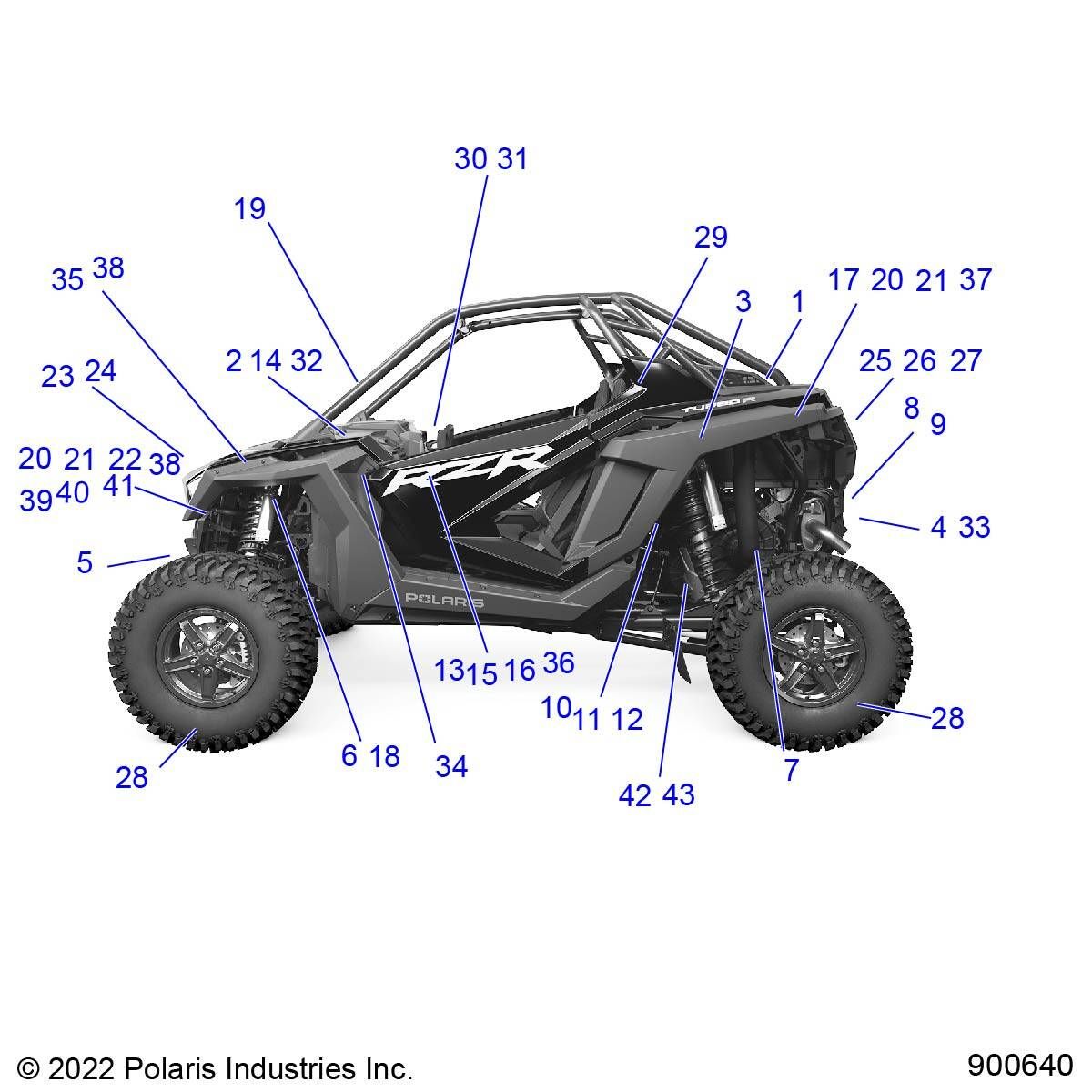 BODY DECALS AND COMPONENTS 3PC INTL POUR RZR PRO XP SPORT 3PC INTL R01 2023