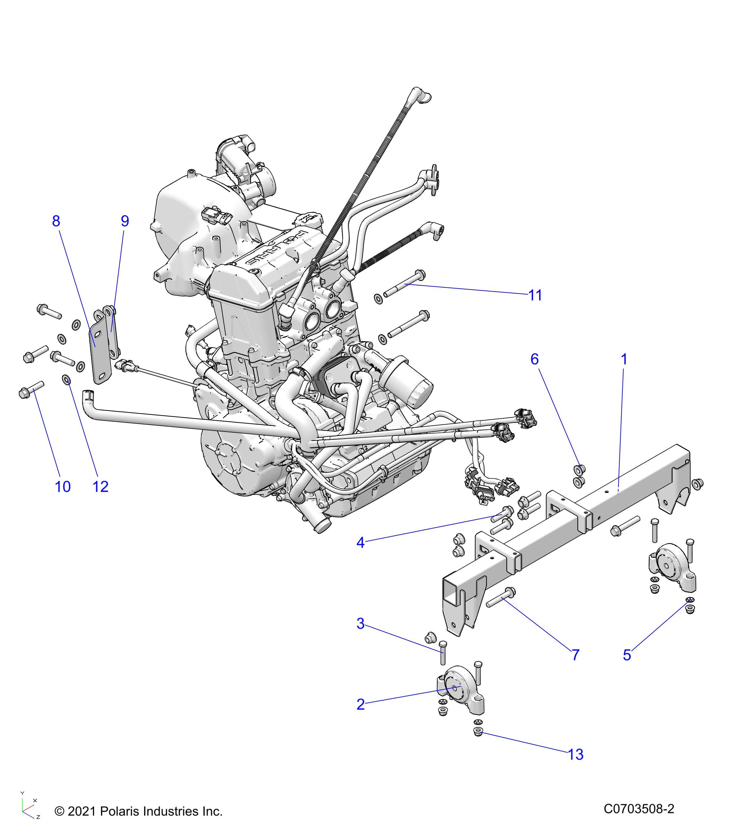 MOTEUR MONTAGE POUR RANGER 1000 PREMIUM PS FULL SIZE 2022