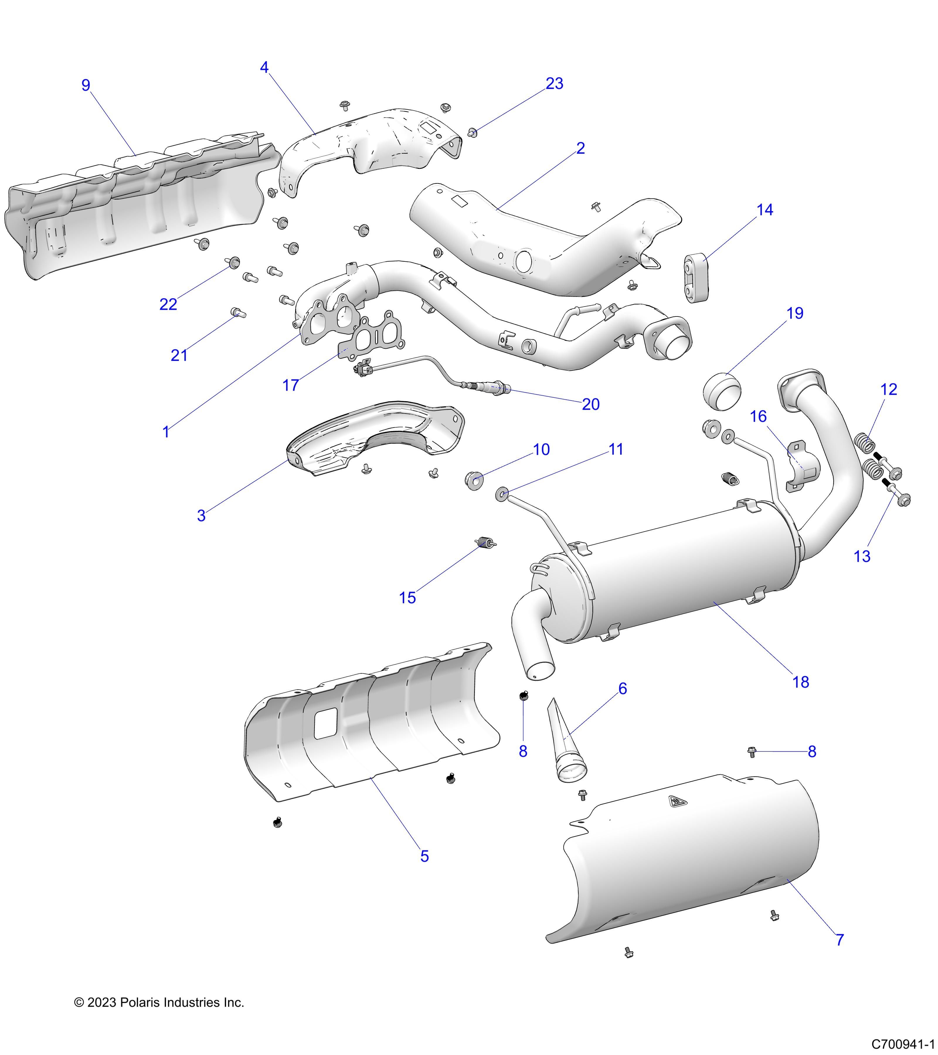 MOTEUR SYSTEME DECHAPPEMENT POUR RANGER 1000 FULL SIZE EPS EU 3PC 2023