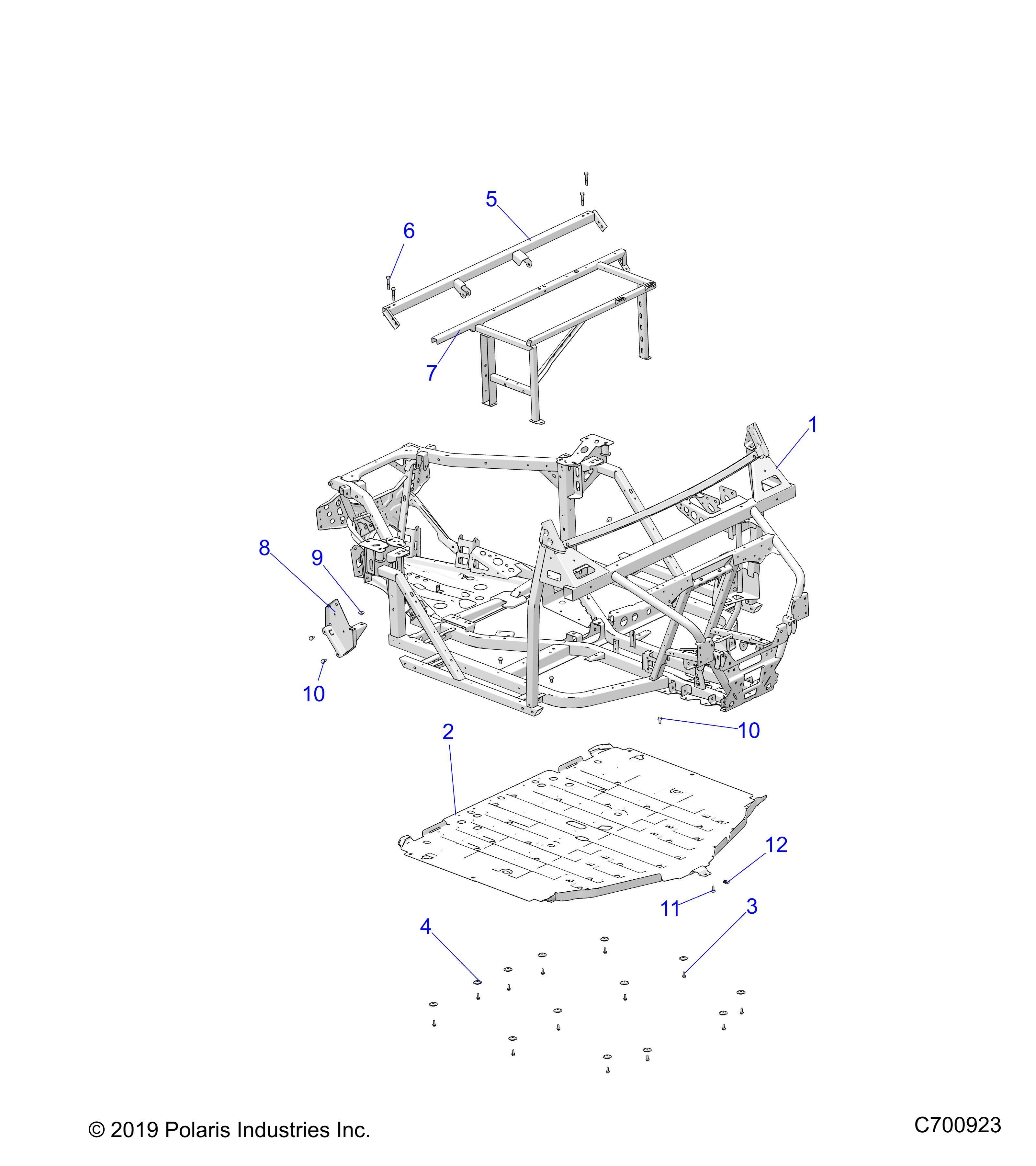 CHASSIS MAIN FRAME AND SKID PLATES POUR RANGER DIESEL HD EPS ISRAEL R01 2023