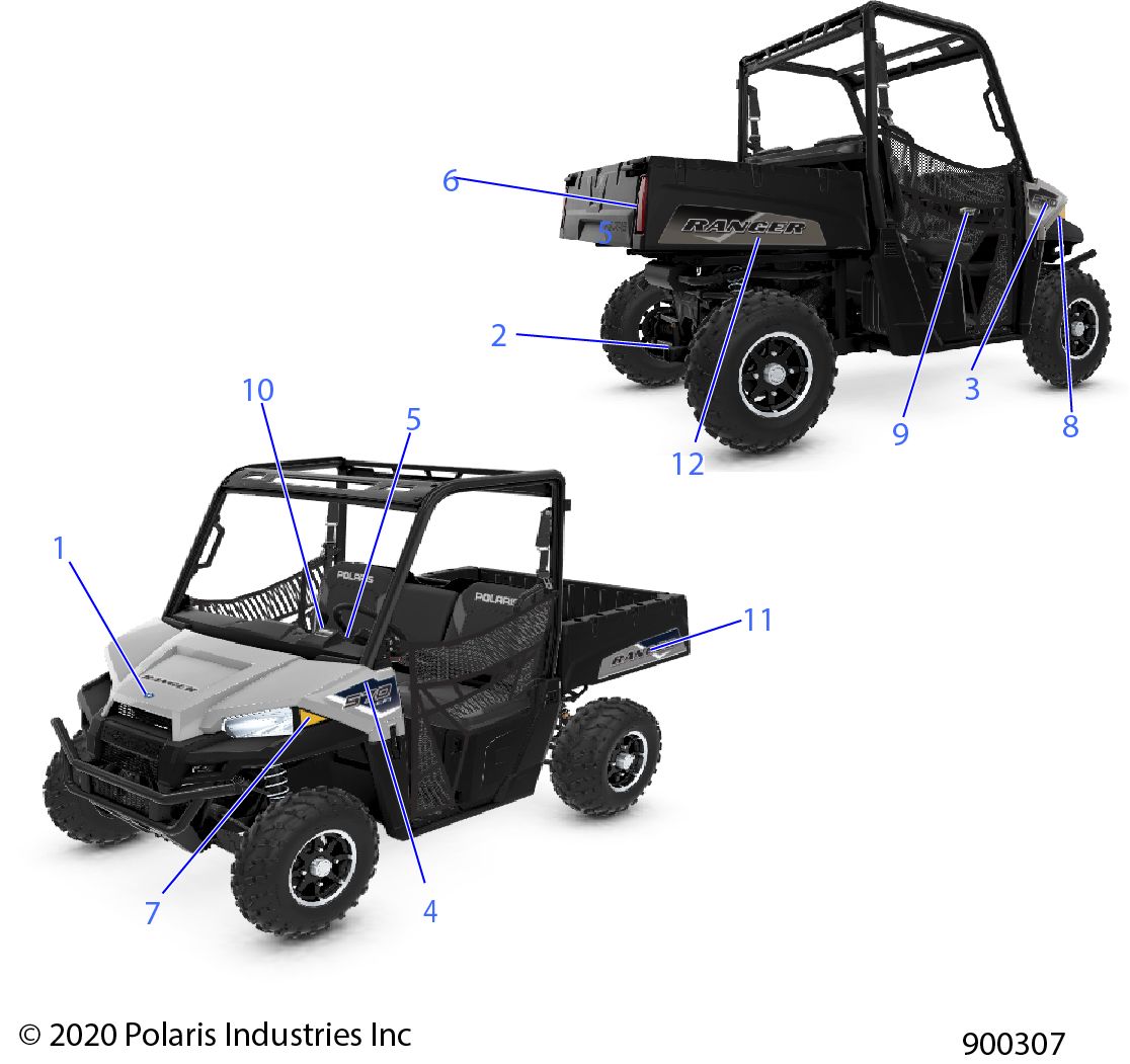 CARROSSERIE AUTOCOLLANTS GRAPHIQUE POUR RANGER 570 2022