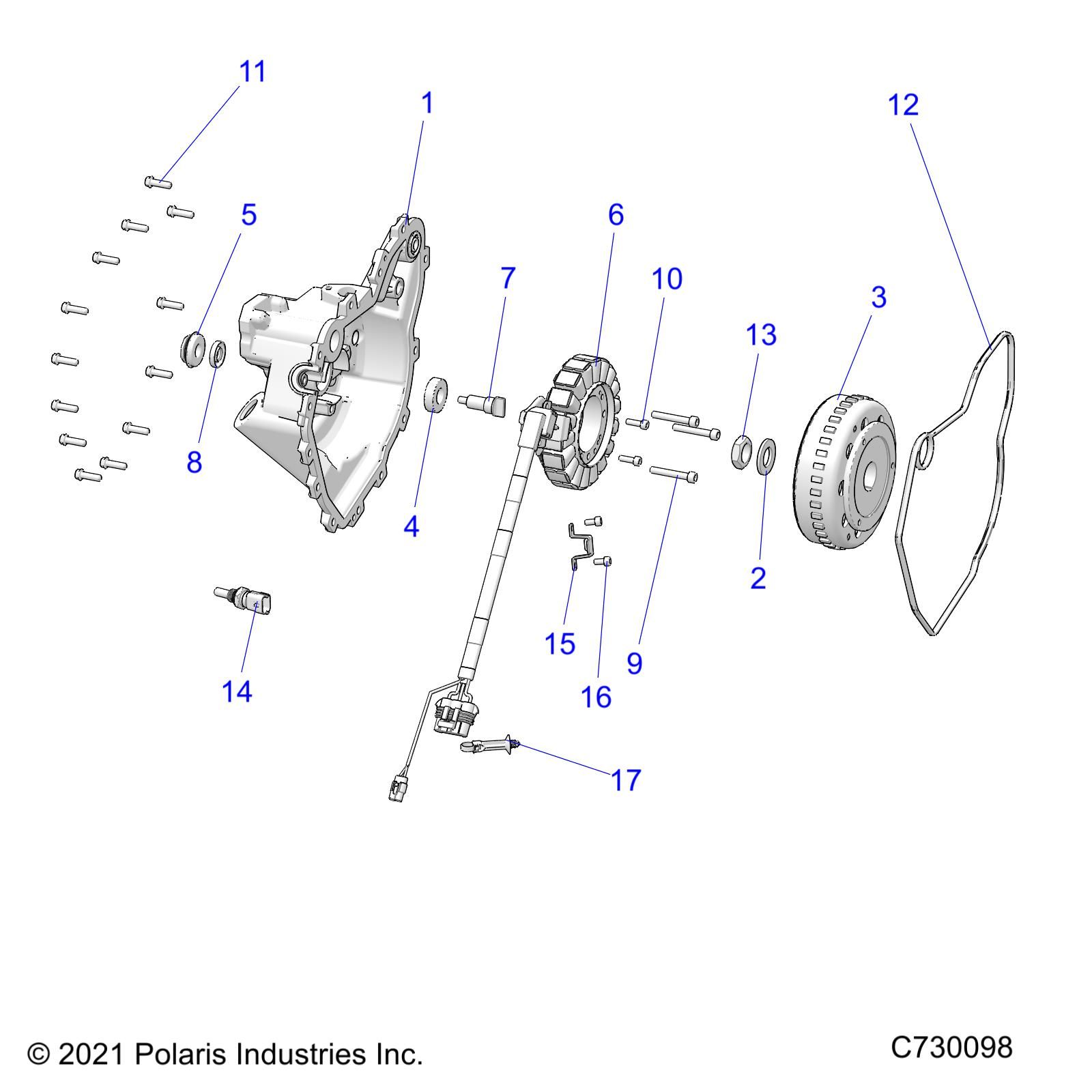 MOTEUR STATOR COVER ET VOLANT MOTEUR POUR RANGER 570 2022