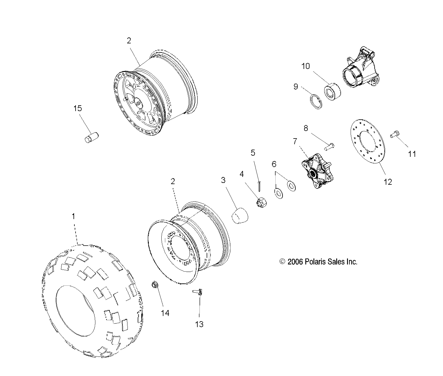 ROUES ROUE ARRIERE POUR SPORTSMAN 500 EFI 2006