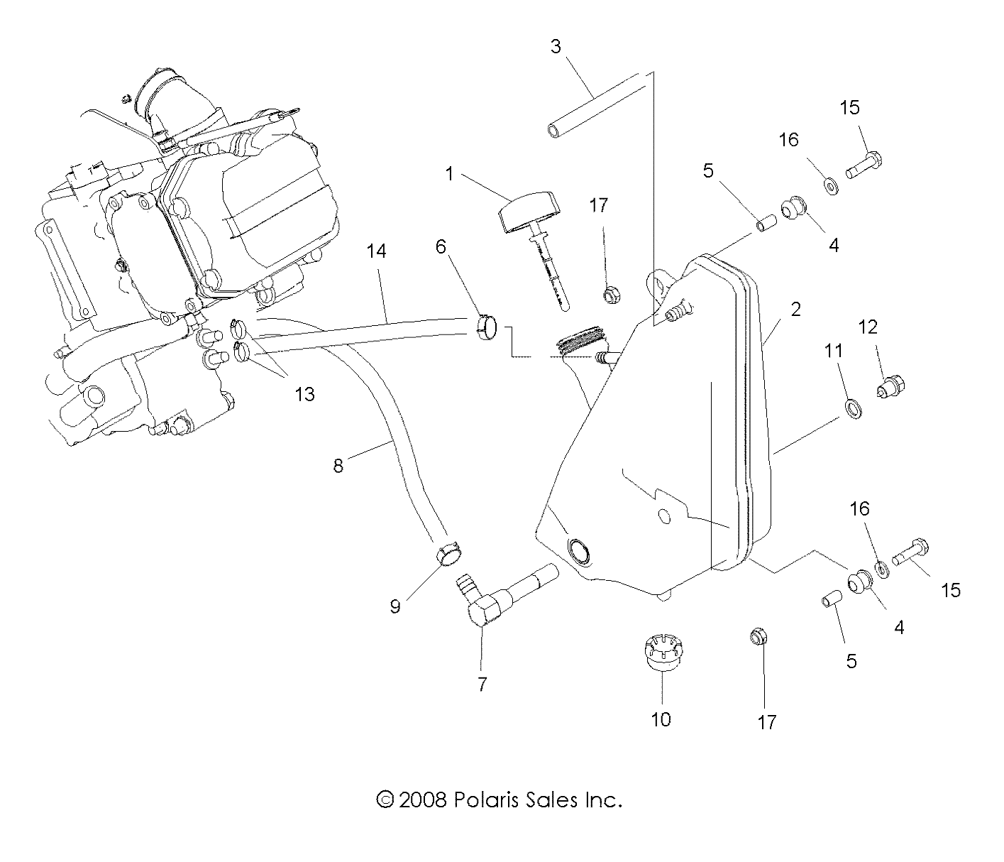 MOTEUR SYSTEME DE LUBRIFICATION ET RESERVOIR DE LUBRIFIANT POUR SCRAMBLER 2X4 INTL 2009