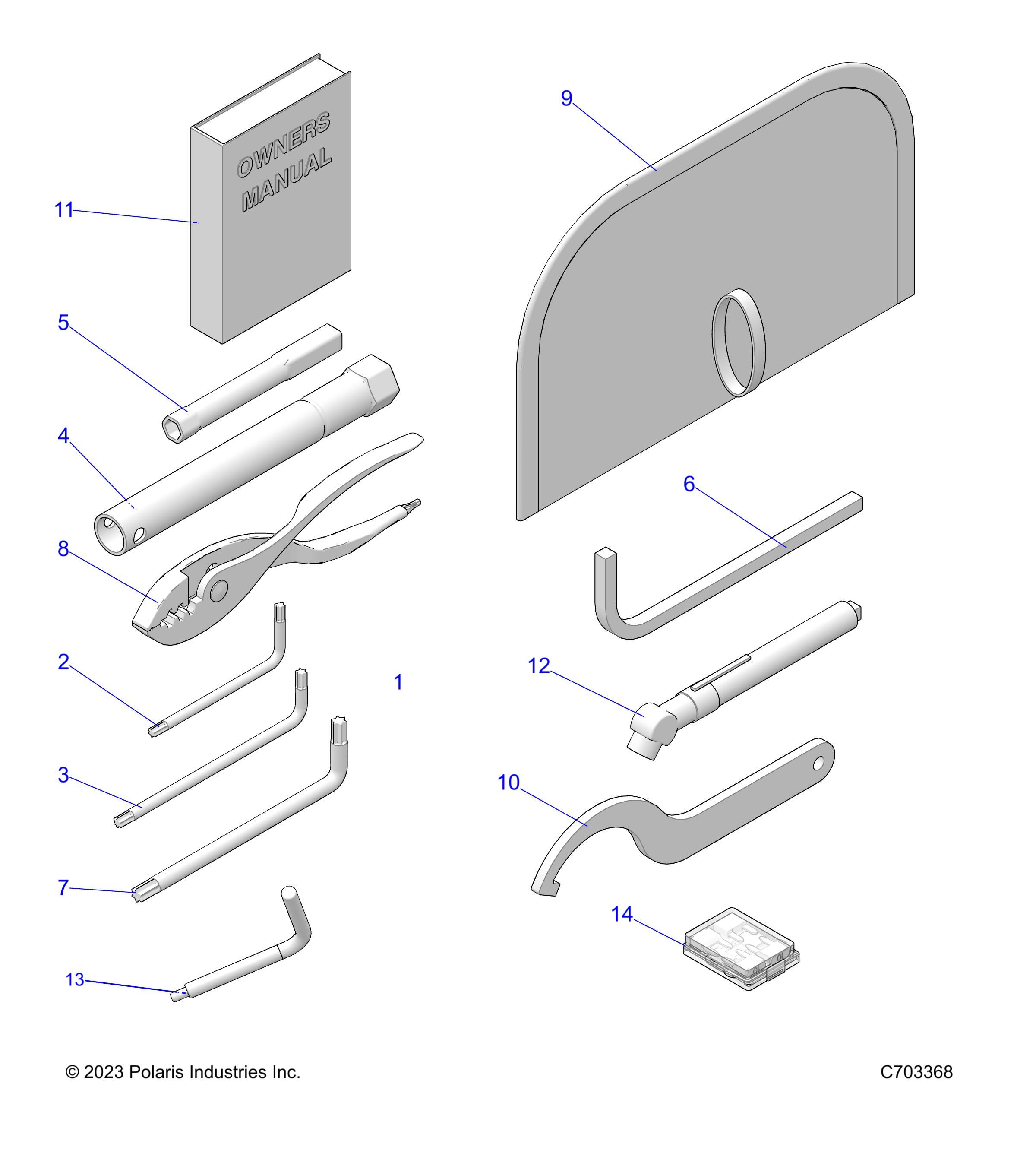 REFERENCES MANUEL DE LUTILISATEUR ET KIT OUTILS POUR RZR XP 1000 ULTIMATE RC R01 2024