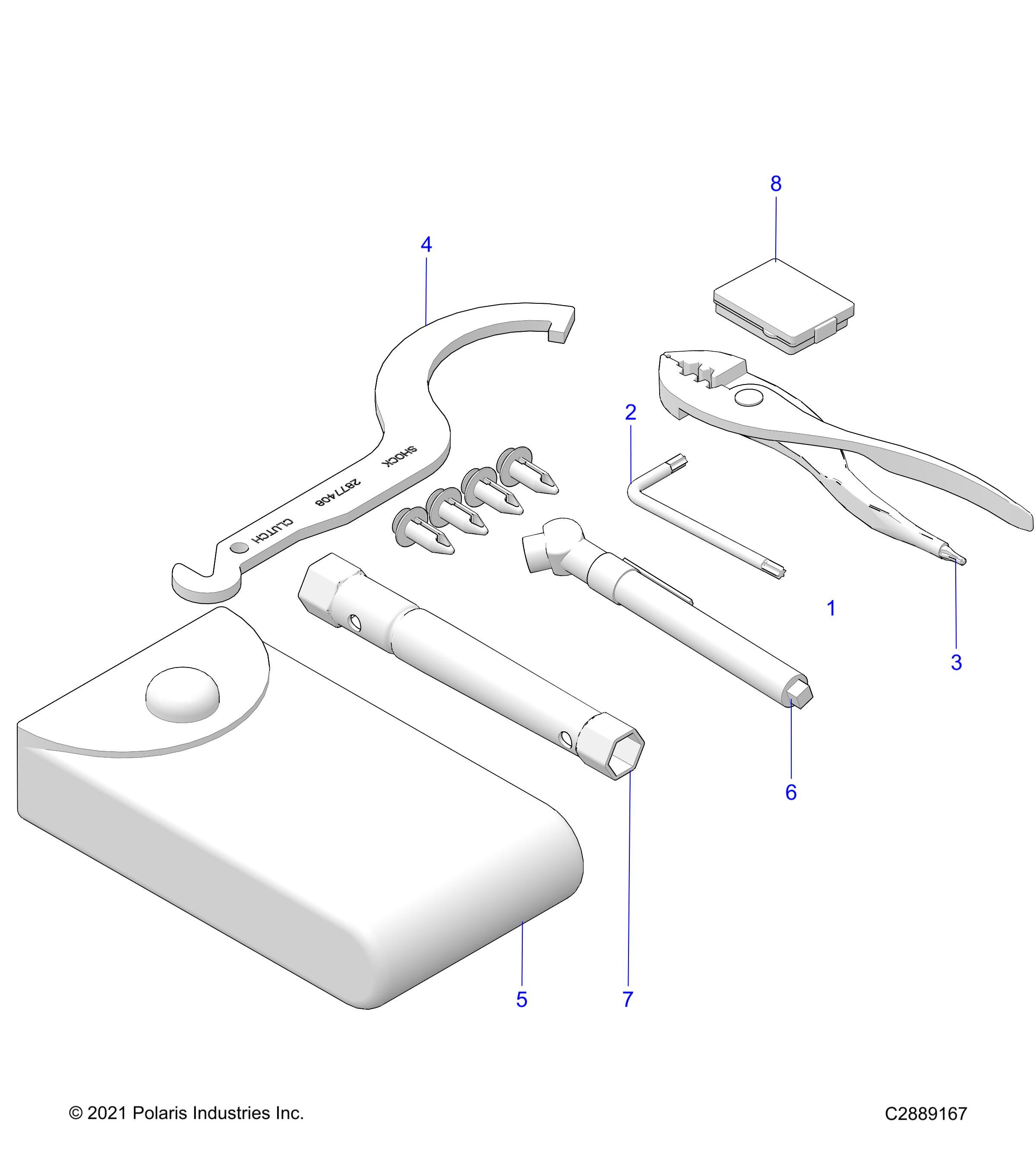 REFERENCES TROUSSE A OUTILS POUR SPORTSMAN 850 EPS 48 R01 2023