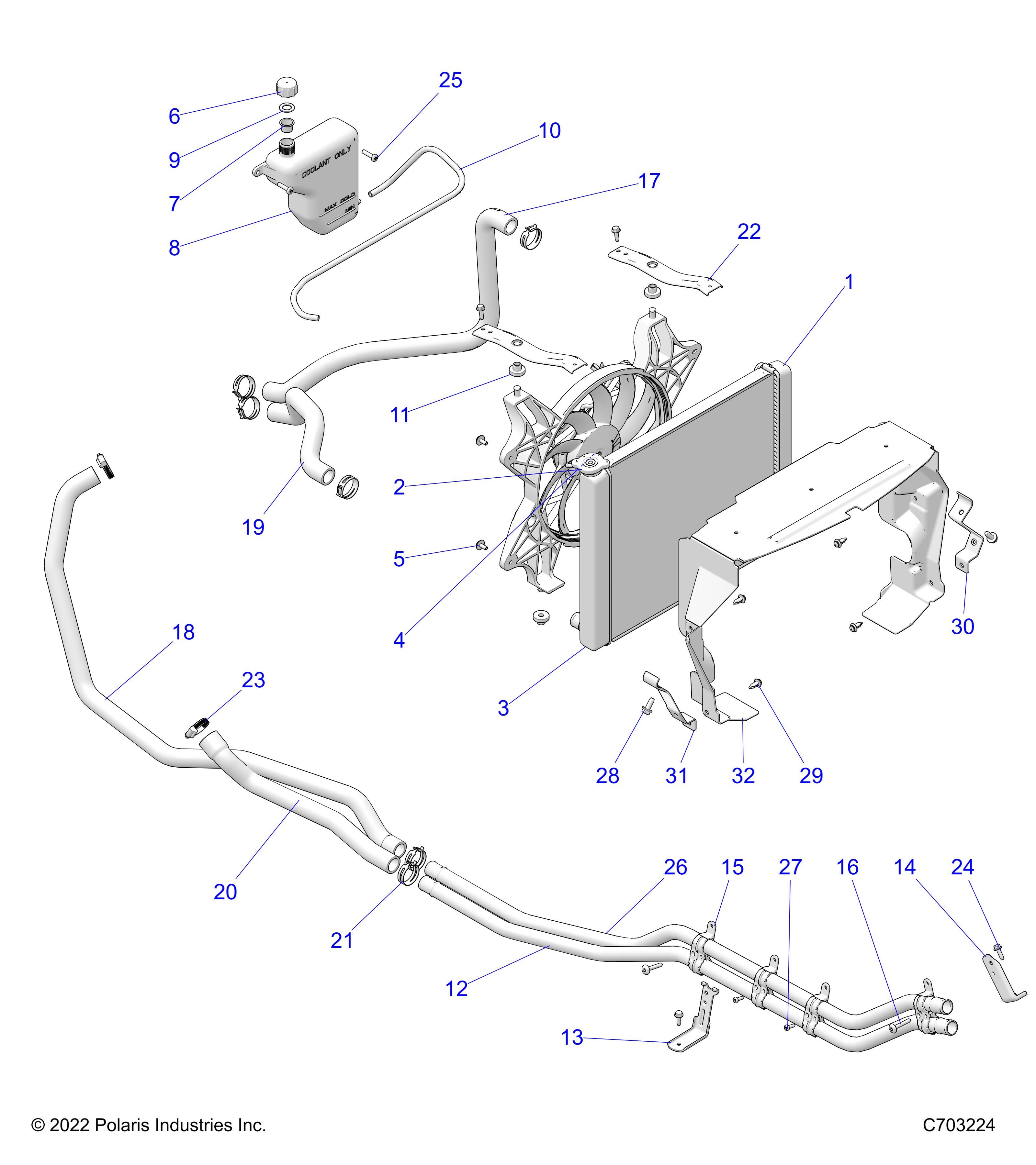 MOTEUR SYSTEME DE REFROIDISSEMENT POUR RZR XP 4 1000 MD INTL R01 2023