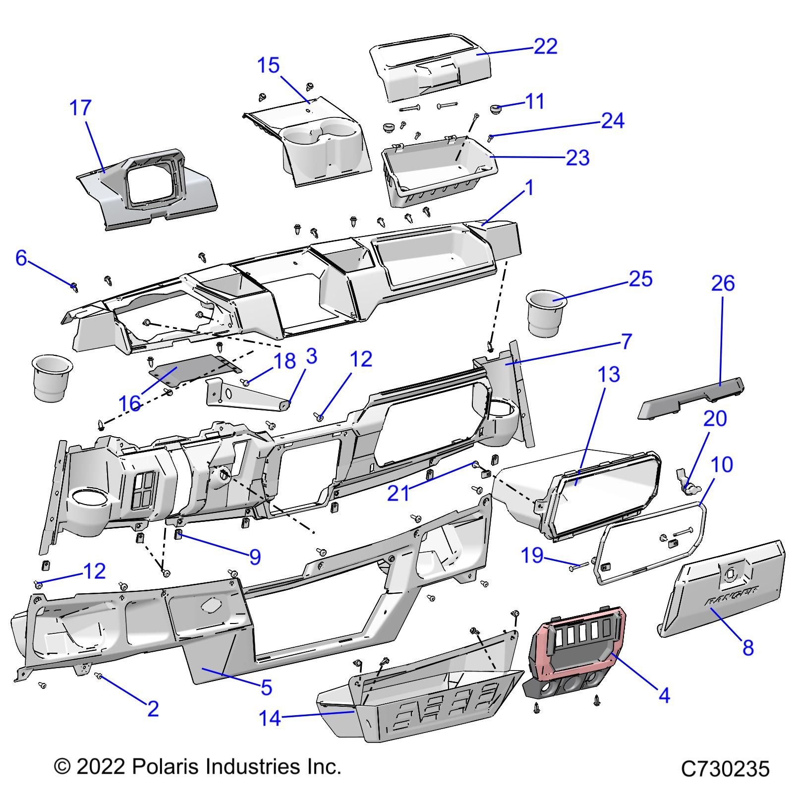 CARROSSERIE TABLEAU DE BORDS POUR RANGER DIESEL HD TRACTOR EPS EUAPLA 2022