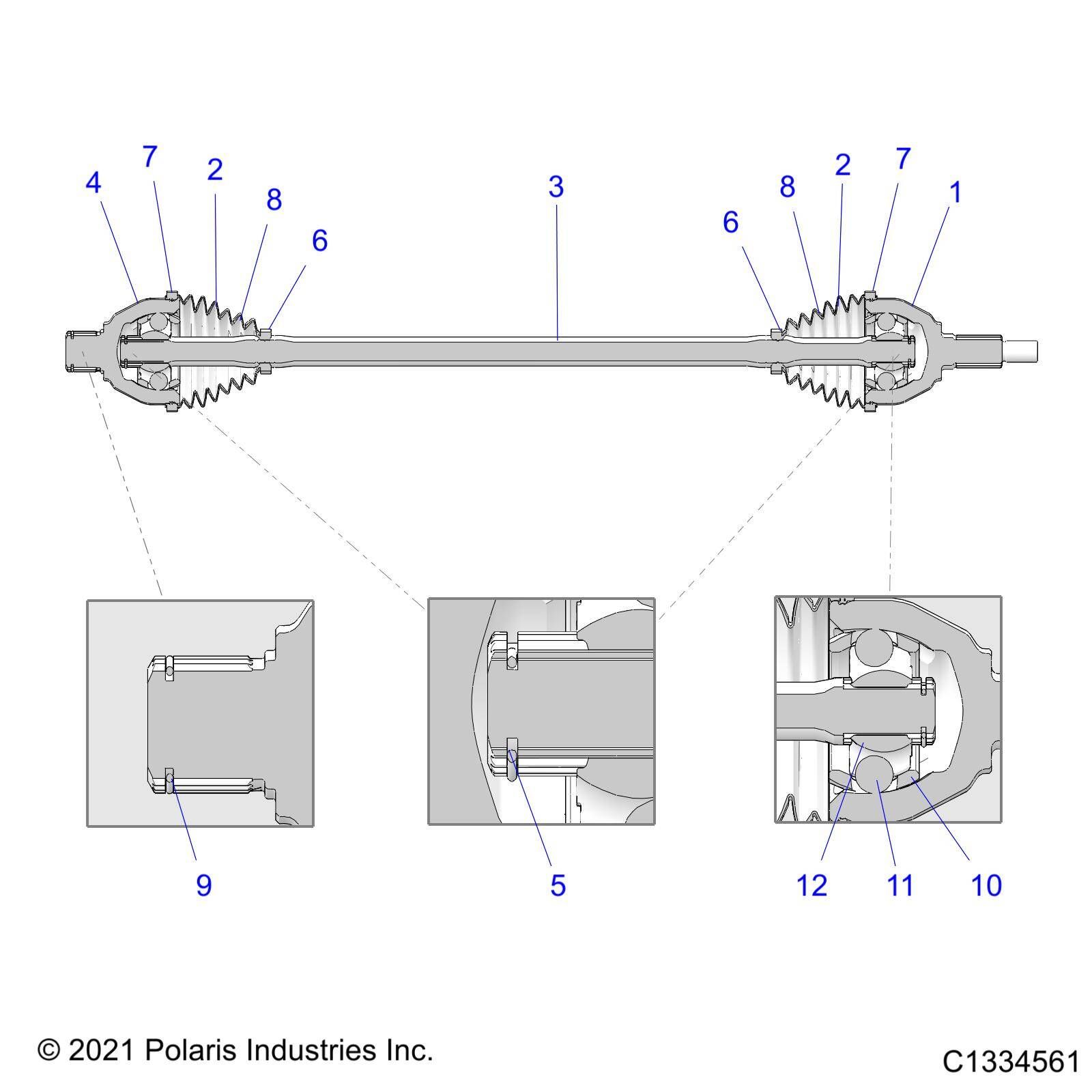 TRANSMISSION DEMI ARBRE AVANT POUR RZR PRO R ULTIMATE 2022