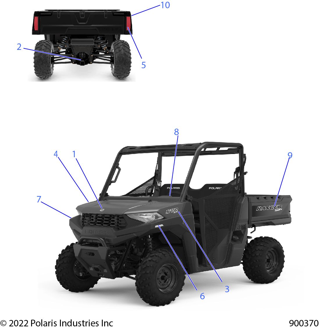 CARROSSERIE AUTOCOLLANTS GRAPHIQUE POUR RANGER 570 RIDE COMMAND R01 2022