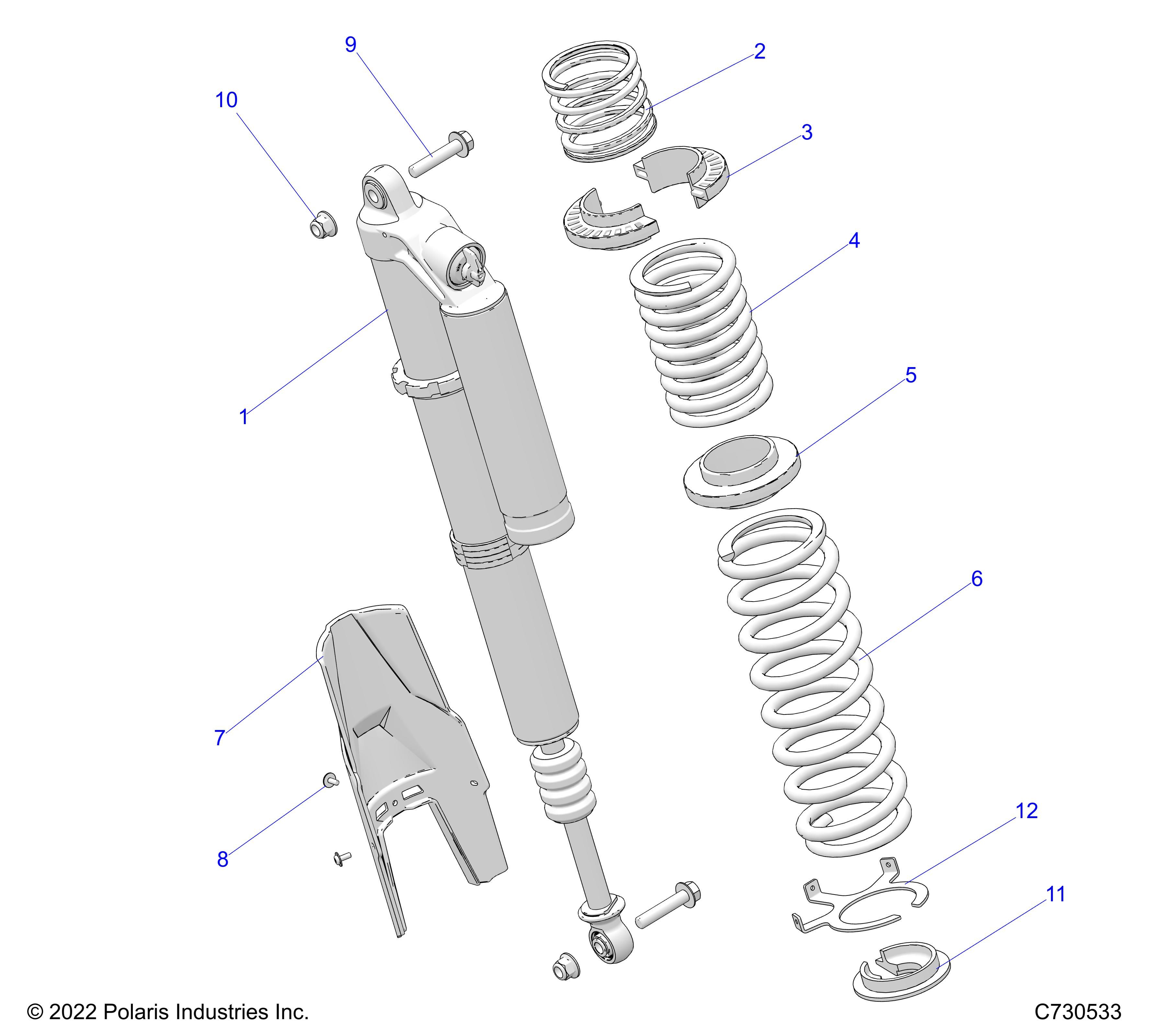 SUSPENSION REAR SHOCK MOUNTING STANDARDPREMIUM POUR RZR PRO XP 4 SPORT R01 2023