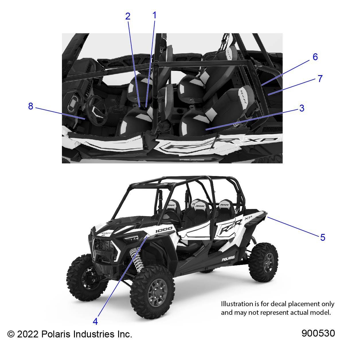 CARROSSERIE AUTOCOLLANTS POUR RZR XP 4 1000 SPORT R01 2023