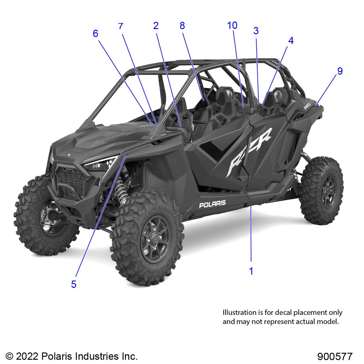 CARROSSERIE AUTOCOLLANTS STANDARD POUR RZR TURBO R 4 SPORT R02 2023