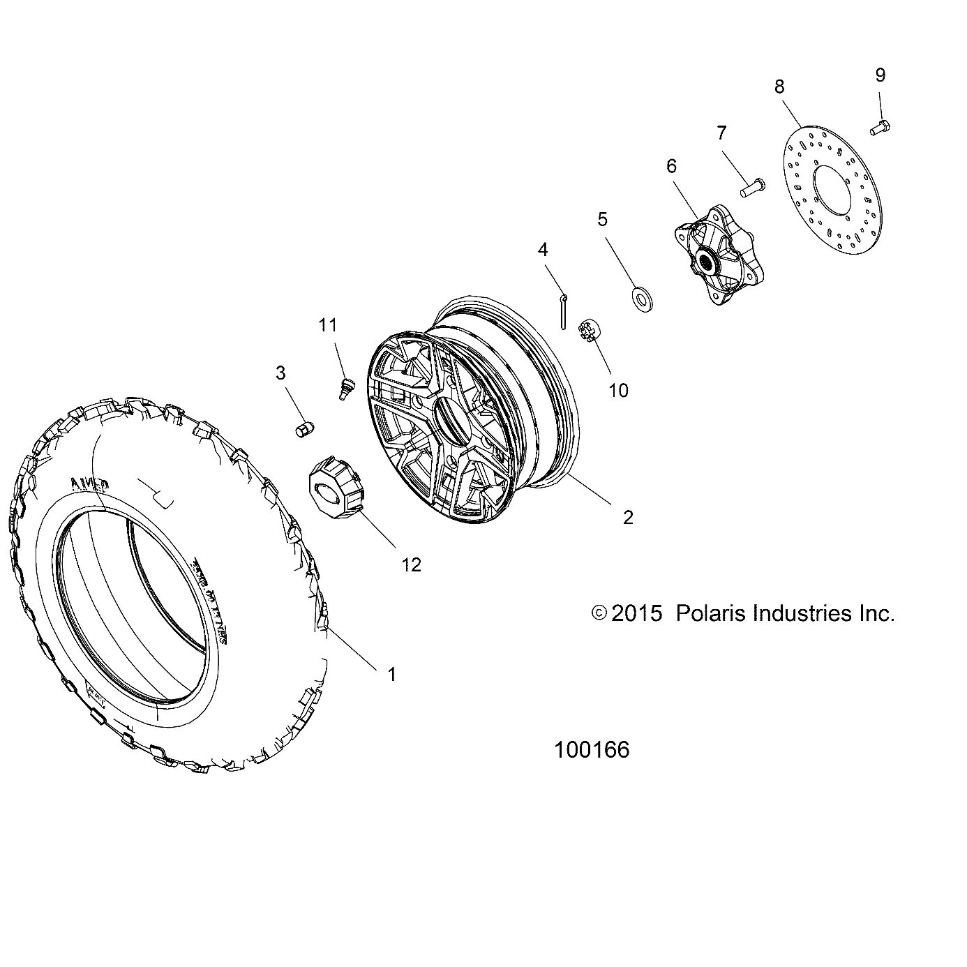 ROUES PNEU AVANT ET DISQUE DE FREIN POUR ACE 570 EFI 2016