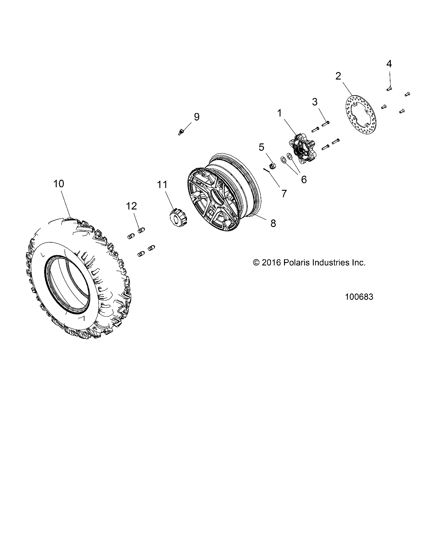 ROUES PNEU AVANT ET DISQUE DE FREIN POUR ACE 570 SP 2017