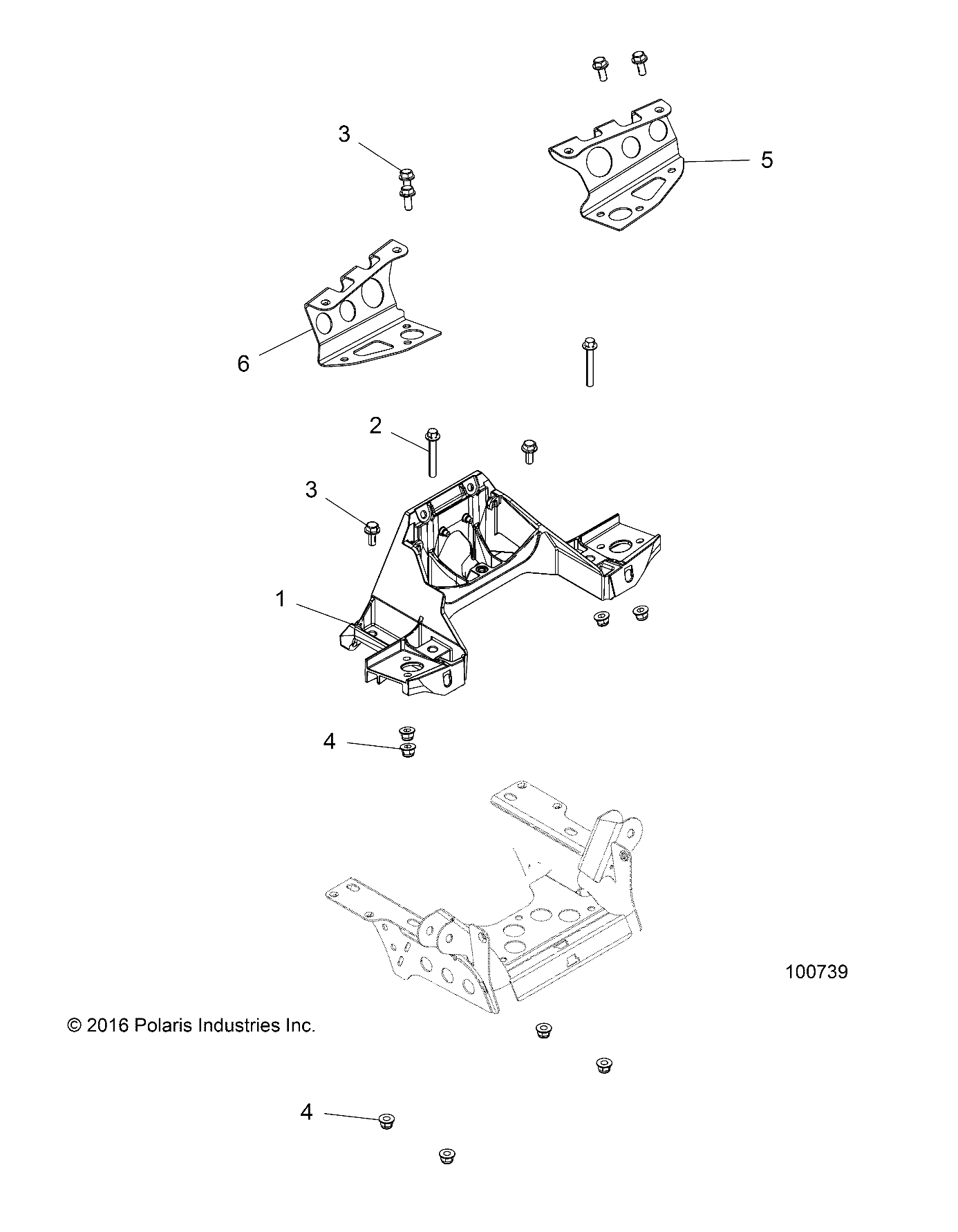 CHASSIS CLOISON ET SUPPORT CABINE AVANT POUR SPORTSMAN 1000 XP EU 2019