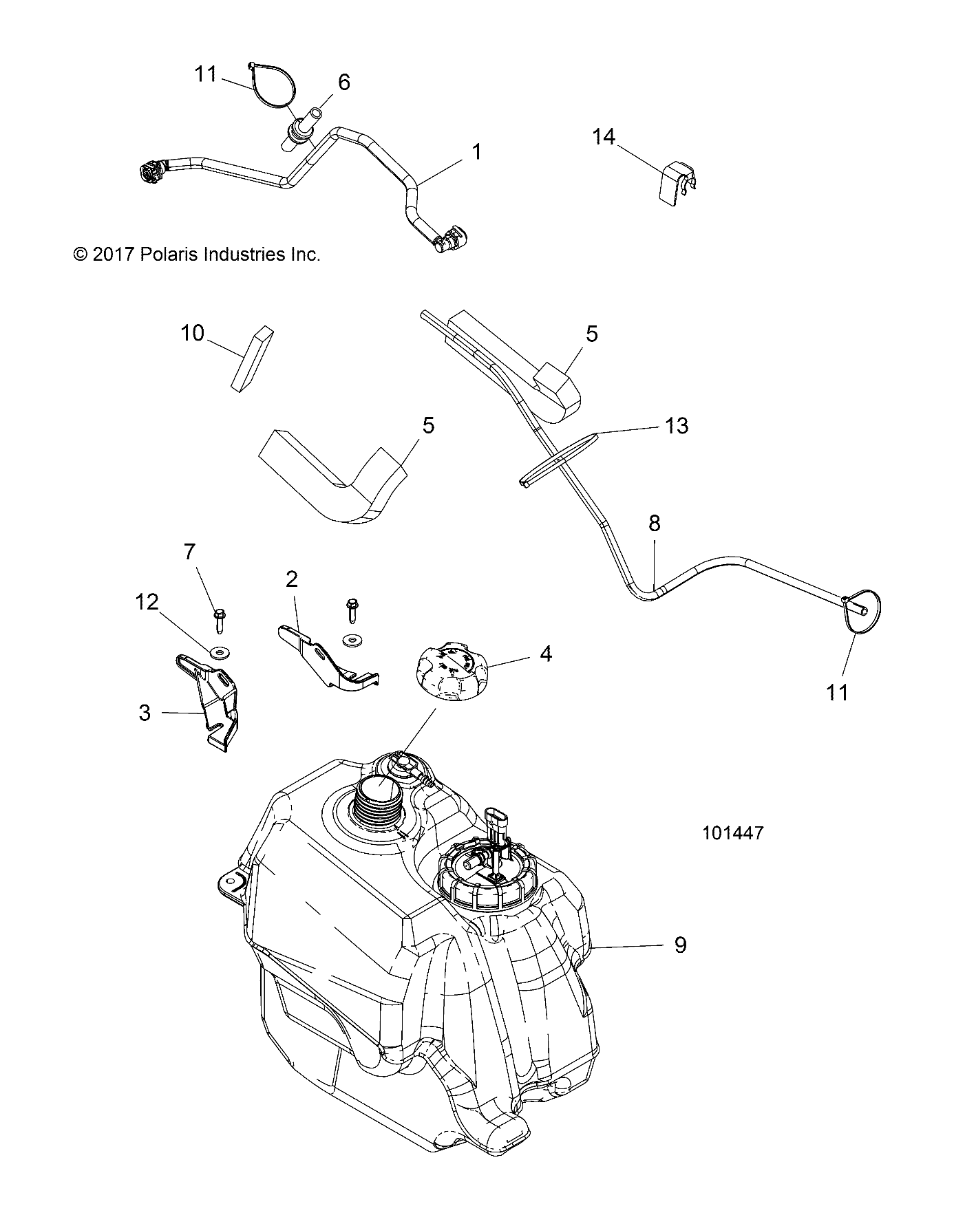 CARROSSERIE RESERVOIR ASM POUR SPORTSMAN 570 EFI UTE 2019