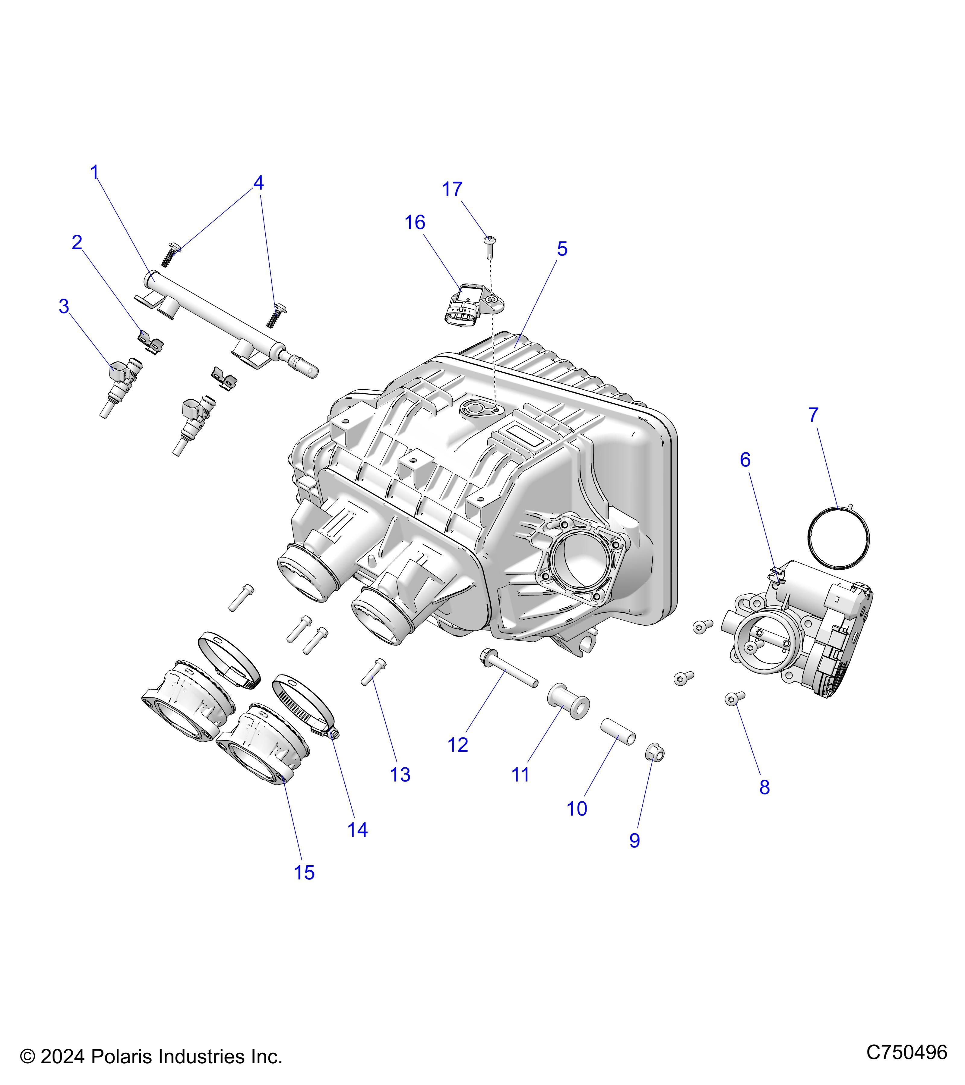 MOTEUR COLLECTEUR DADMISSION CORPS DE PAPILLON RAIL DE CARBURANT POUR RZR XP 1000 PREMIUM 2025