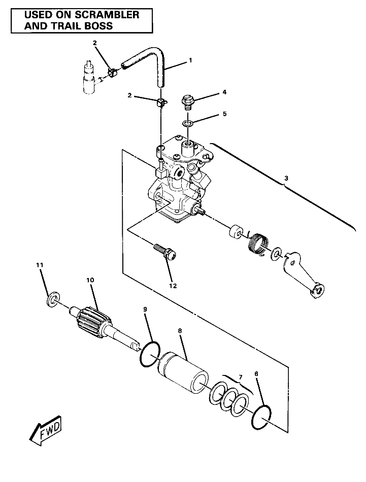 CARROSSERIE ASSEMBLAGE POMPE A HUILE POUR SCRAMBLER 1985