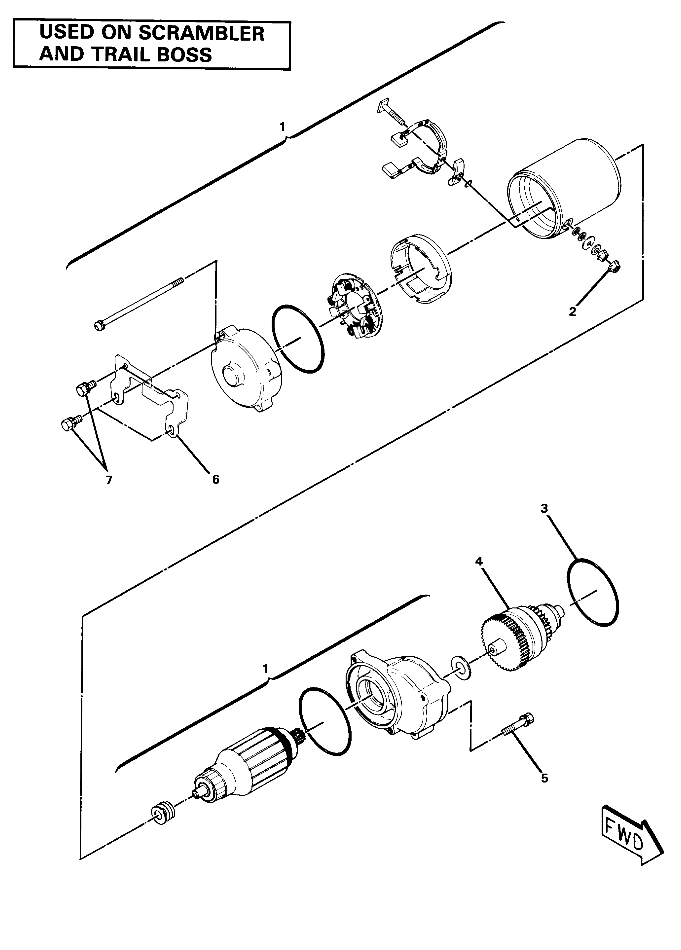 MOTEUR DEMARREUR POUR SCRAMBLER 1985