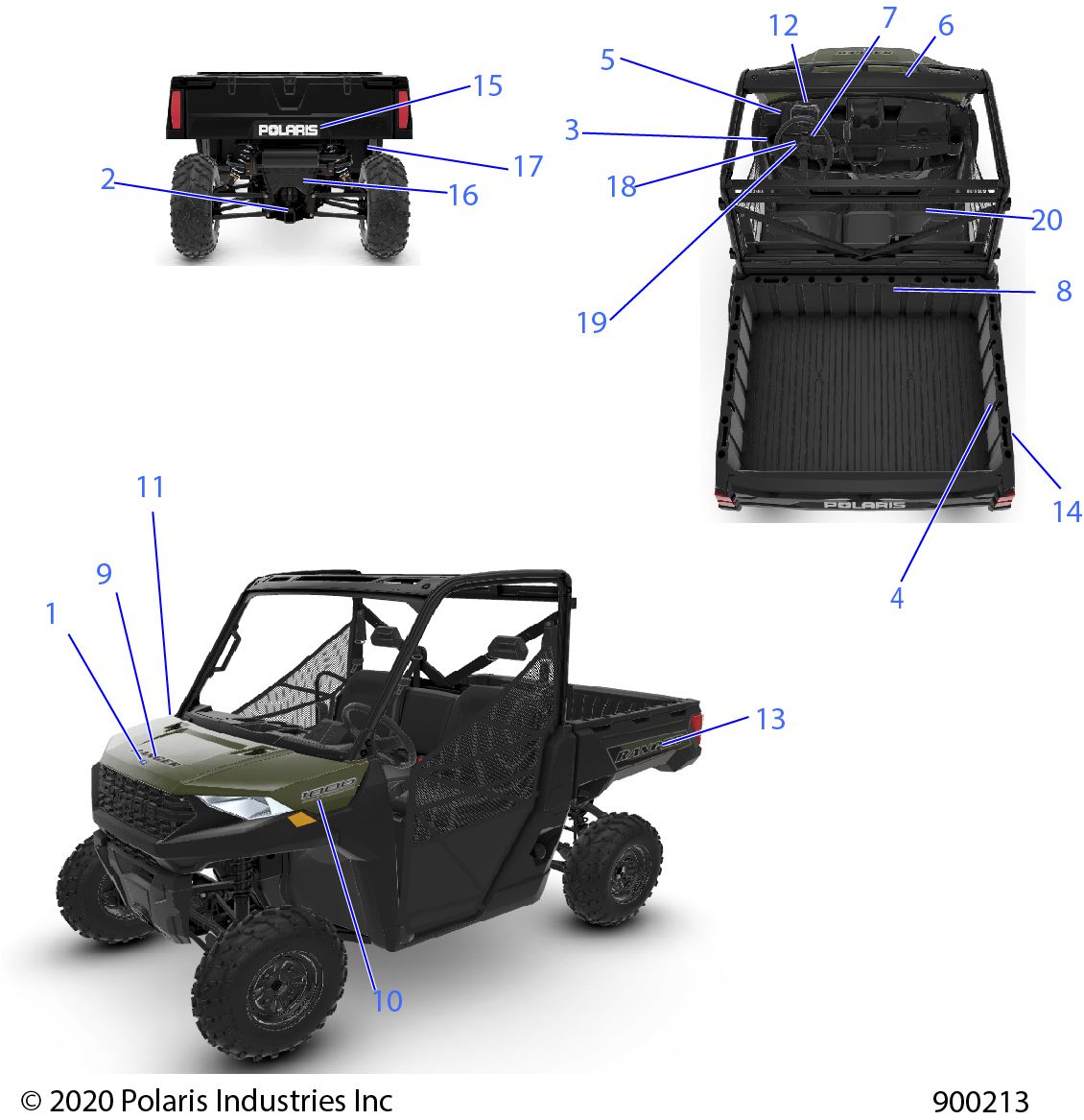 CARROSSERIE AUTOCOLLANTS POUR RANGER 1000 FULL SIZE IS EU 2021
