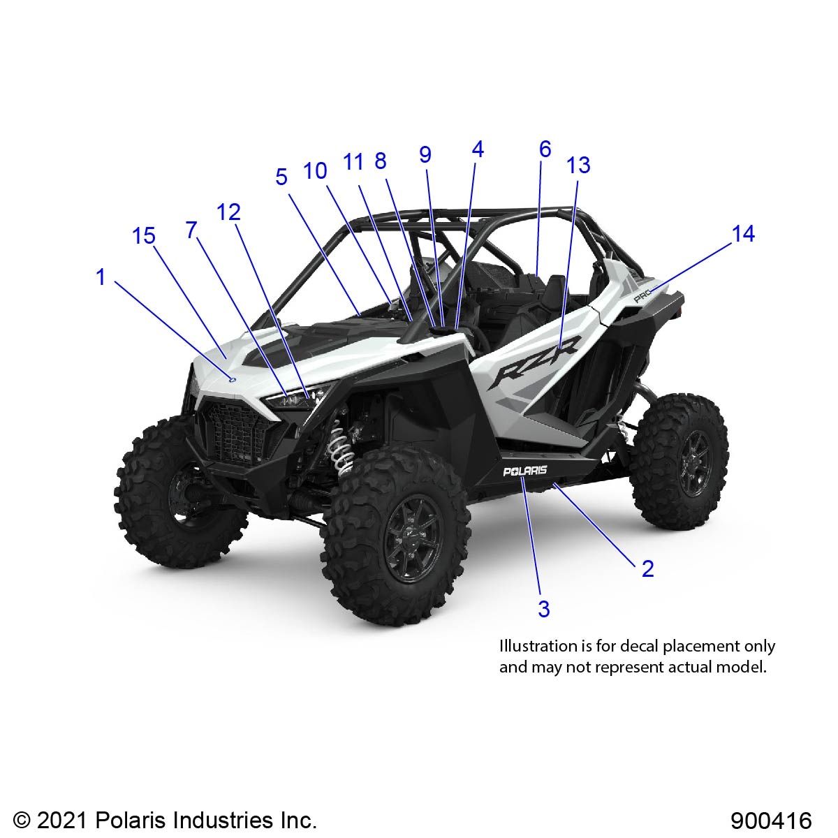 CARROSSERIE AUTOCOLLANTS STANDARD POUR RZR TURBO R SPORT 2022