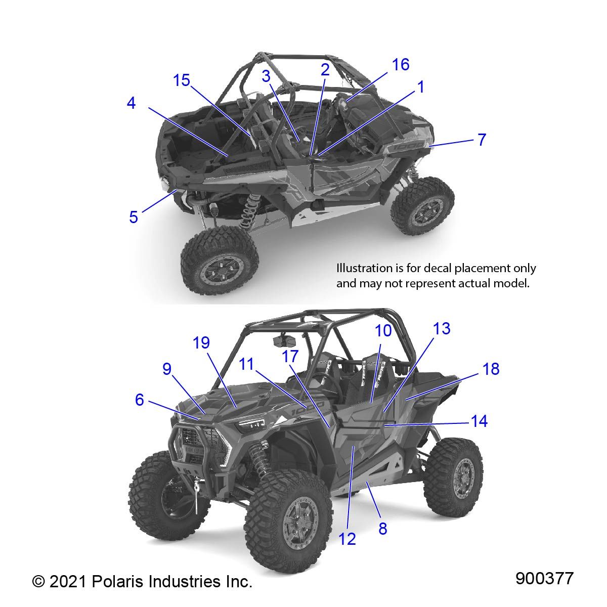 CARROSSERIE AUTOCOLLANTS POUR RZR XP 1000 SPORT 2022