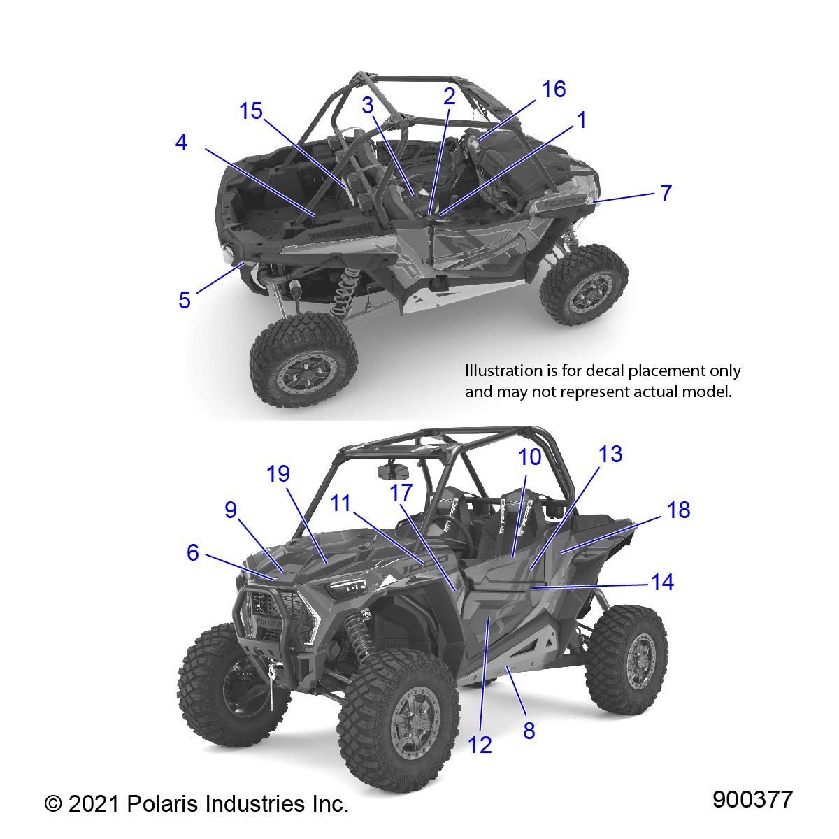 CARROSSERIE AUTOCOLLANTS POUR RZR XP 1000 SP EVAP 2022