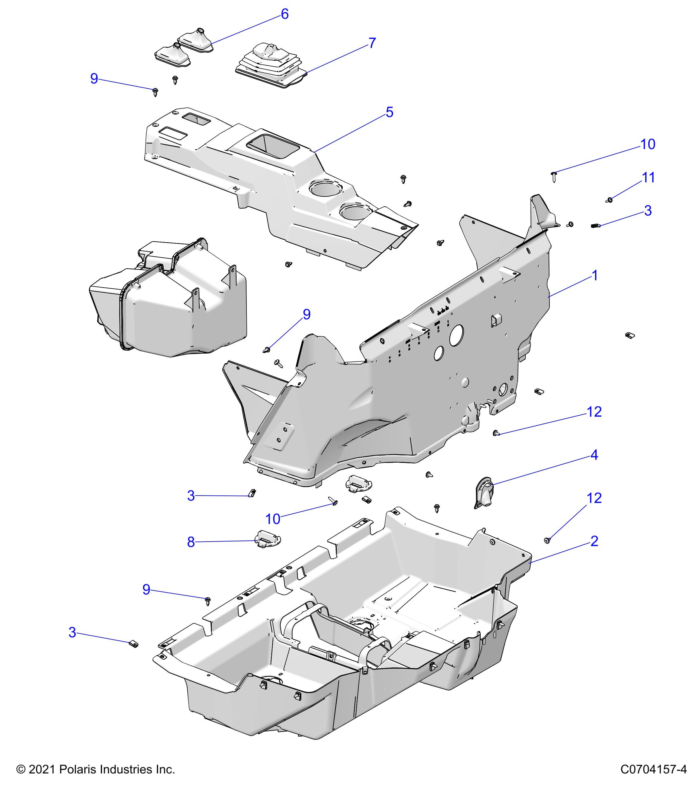 CARROSSERIE PLANCHER POUR RZR XP 4 1000 RCPREMIUM 2022