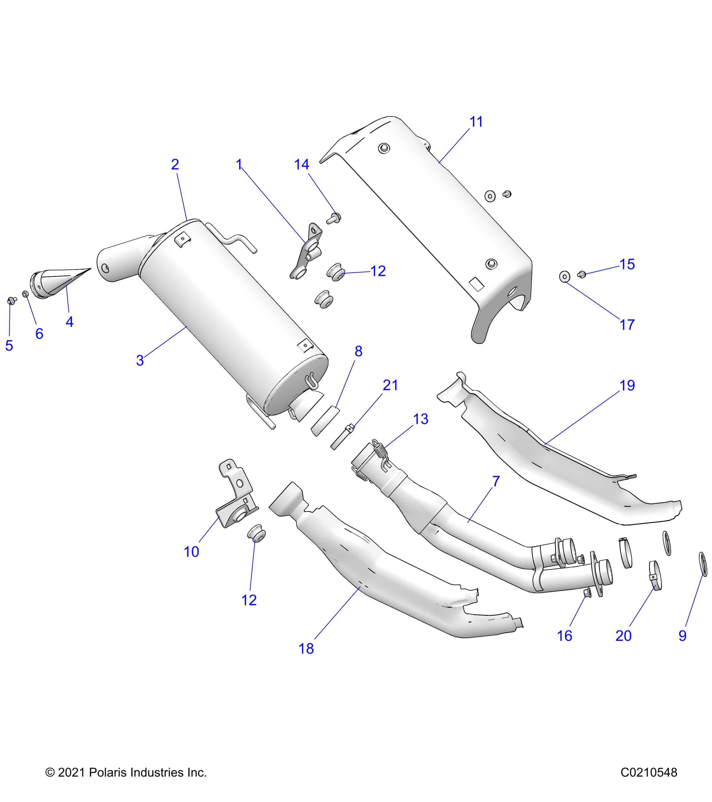 MOTEUR ECHAPPEMENT POUR SPORTSMAN XP 1000 48 RIDE COMMAND 2022