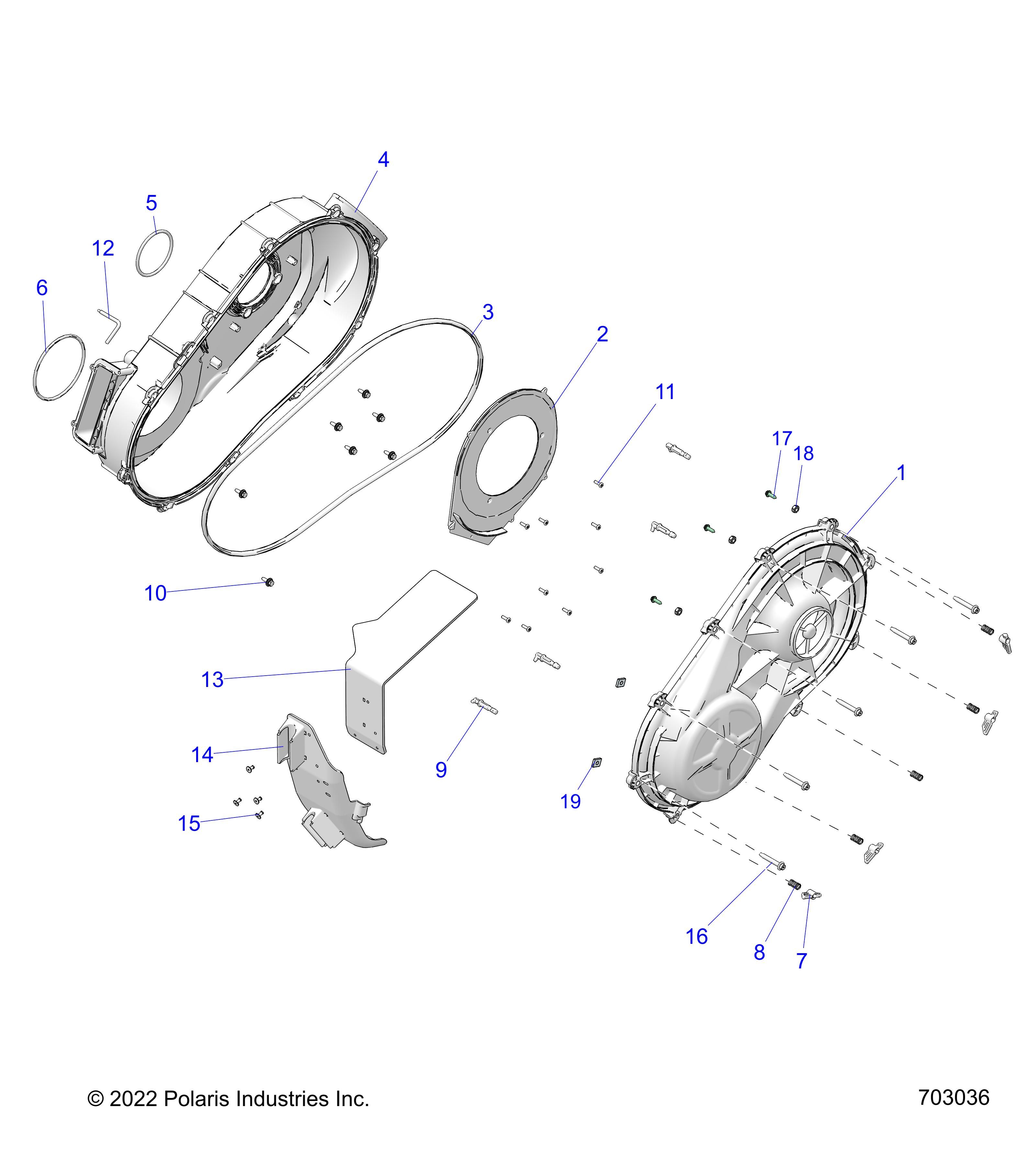 DRIVE TRAIN CLUTCH COVER INNEROUTER POUR RZR PRO R 2022