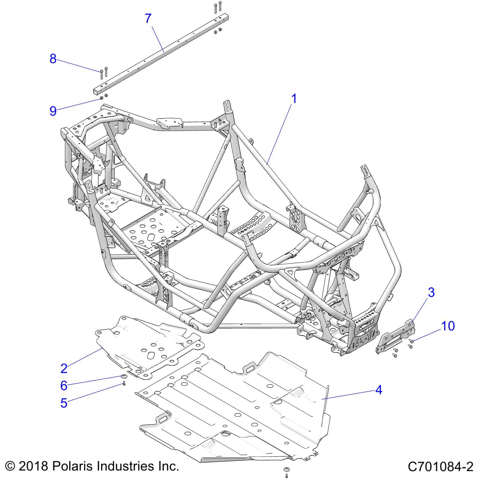 CHASSIS CADRE PRINCIPAL ET PROTECTIONS POUR RZR S 1000 EPS 2020