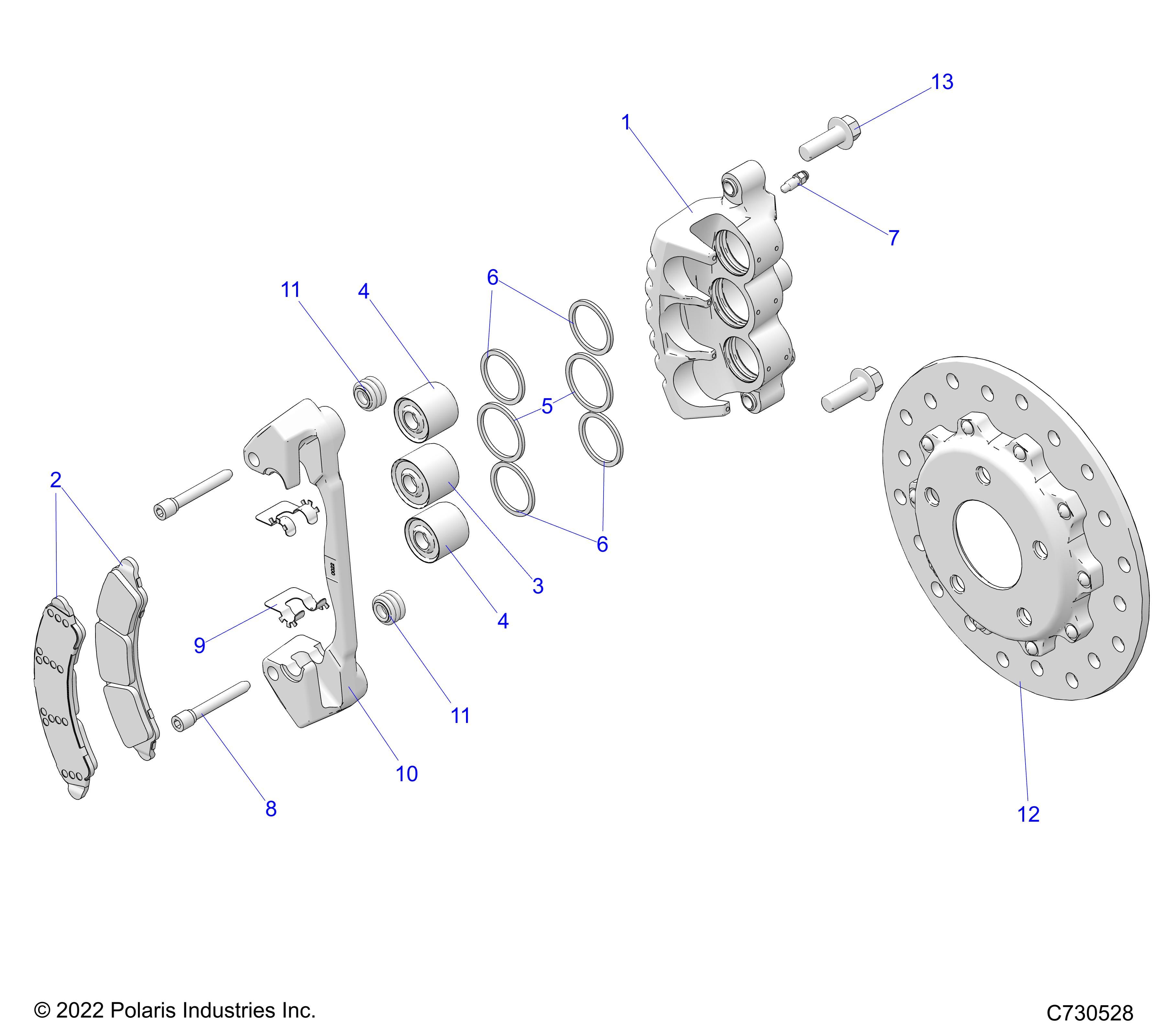 FREINS ETRIER AVANT POUR RZR 74 T RCR R02 2023