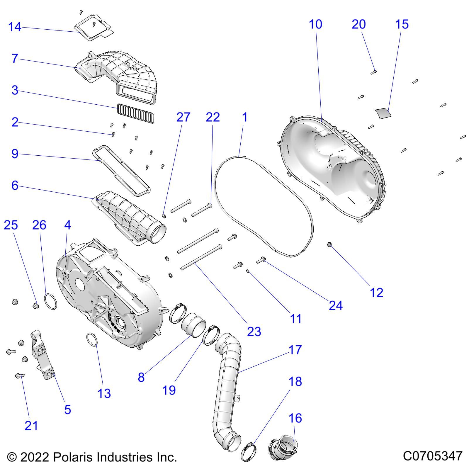 TRANSMISSION CARTER DEMBRAYAGE POUR RANGER XP 1000 EPS 2022