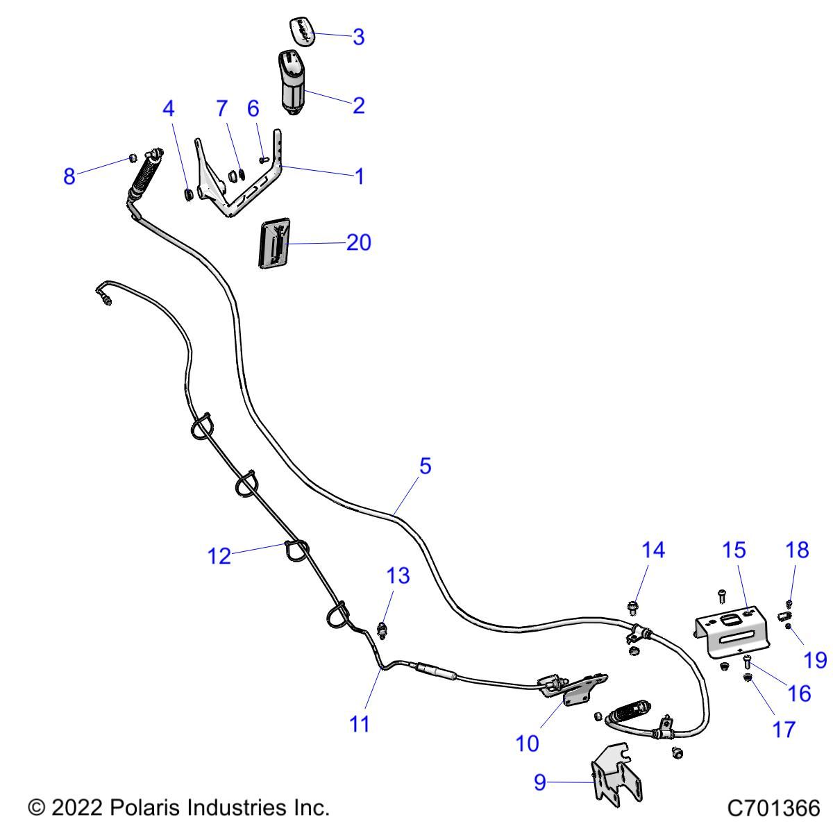 TRANSMISSION LEVIER DE VITESSE ET CABLE DACCELERATEUR POUR RANGER 902D ISRL TRACTOR 2022