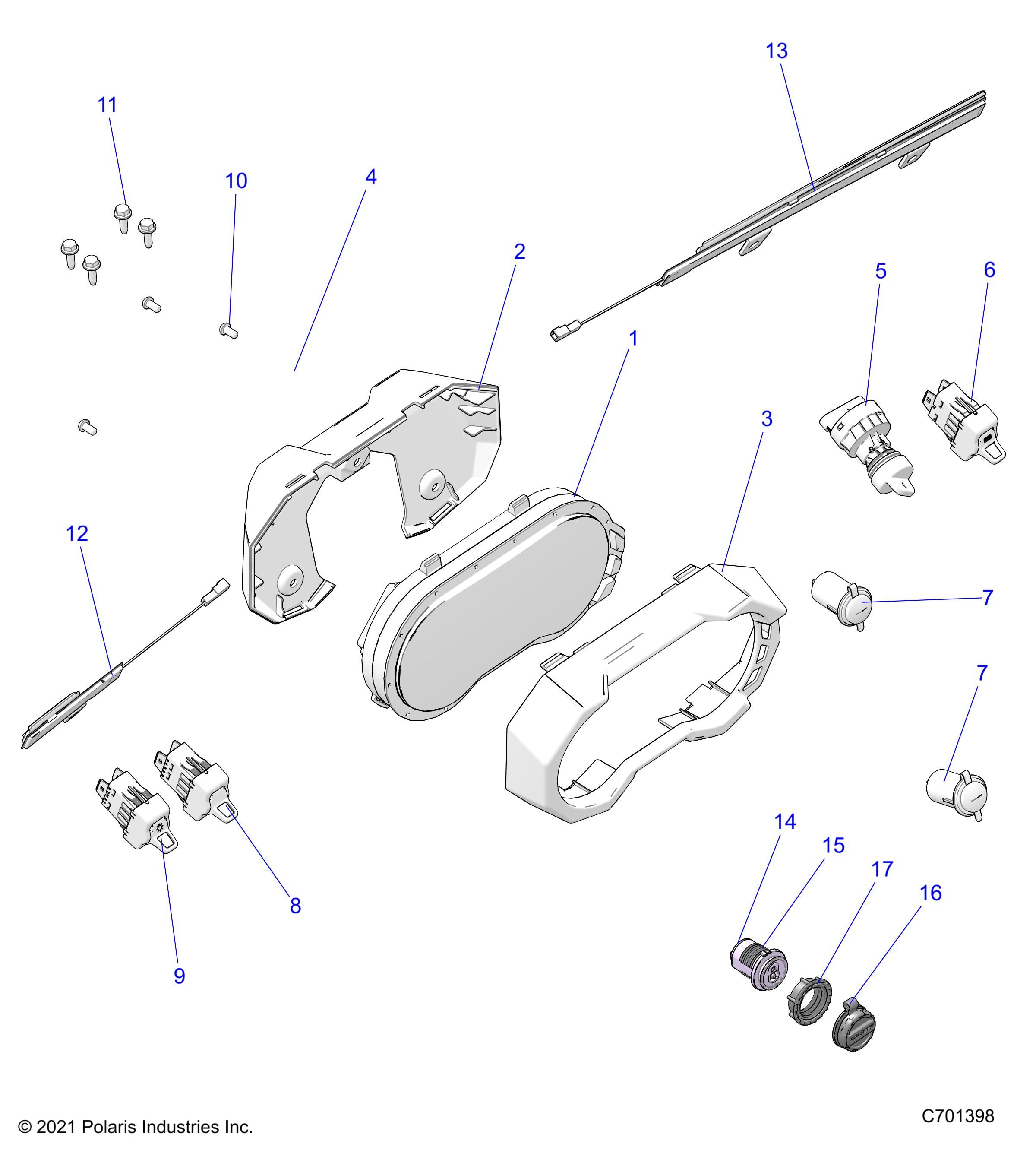 ELECTRIQUE INSTRUMENTS DU TABLEAU DE BORDS ET CONTROLEURS POUR RZR PRO R ULTIMATE LV R01 2023