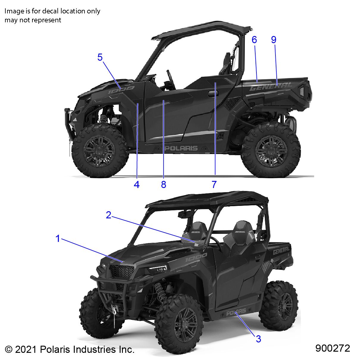 CARROSSERIE AUTOCOLLANTS POUR GENERAL 1000 DELUXE EPS 2022