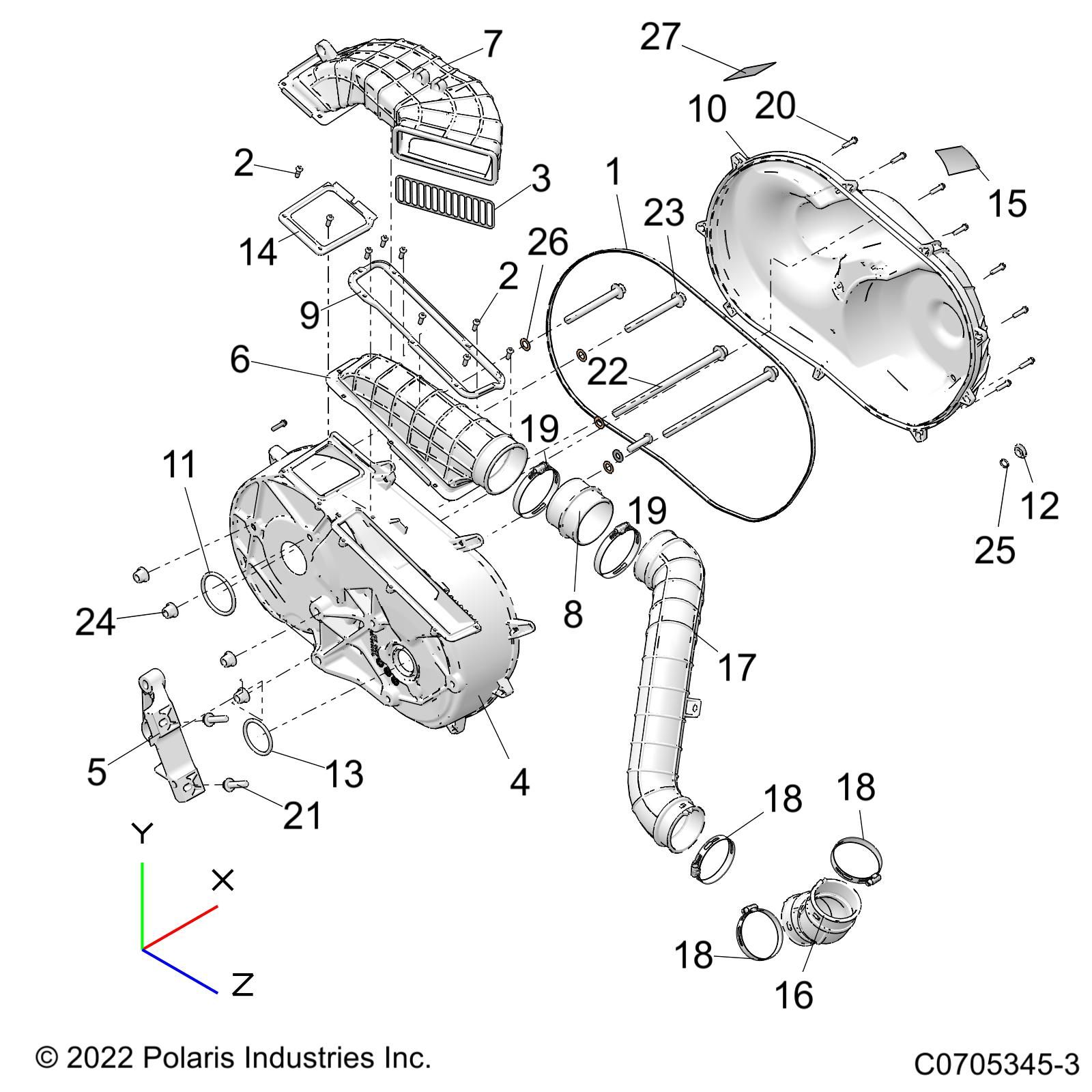 TRANSMISSION CARTER DEMBRAYAGE POUR RANGER XP 1000 PS HD 2022