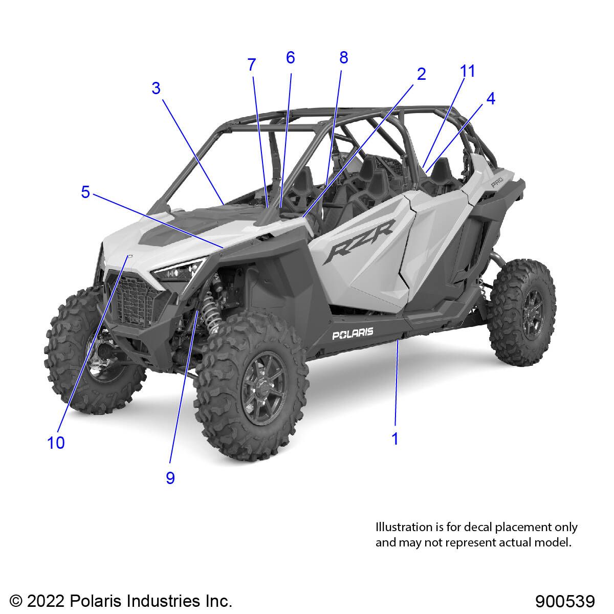 CARROSSERIE AUTOCOLLANTS STANDARD POUR RZR PRO XP DELUXE 3PC INTL R01 2023