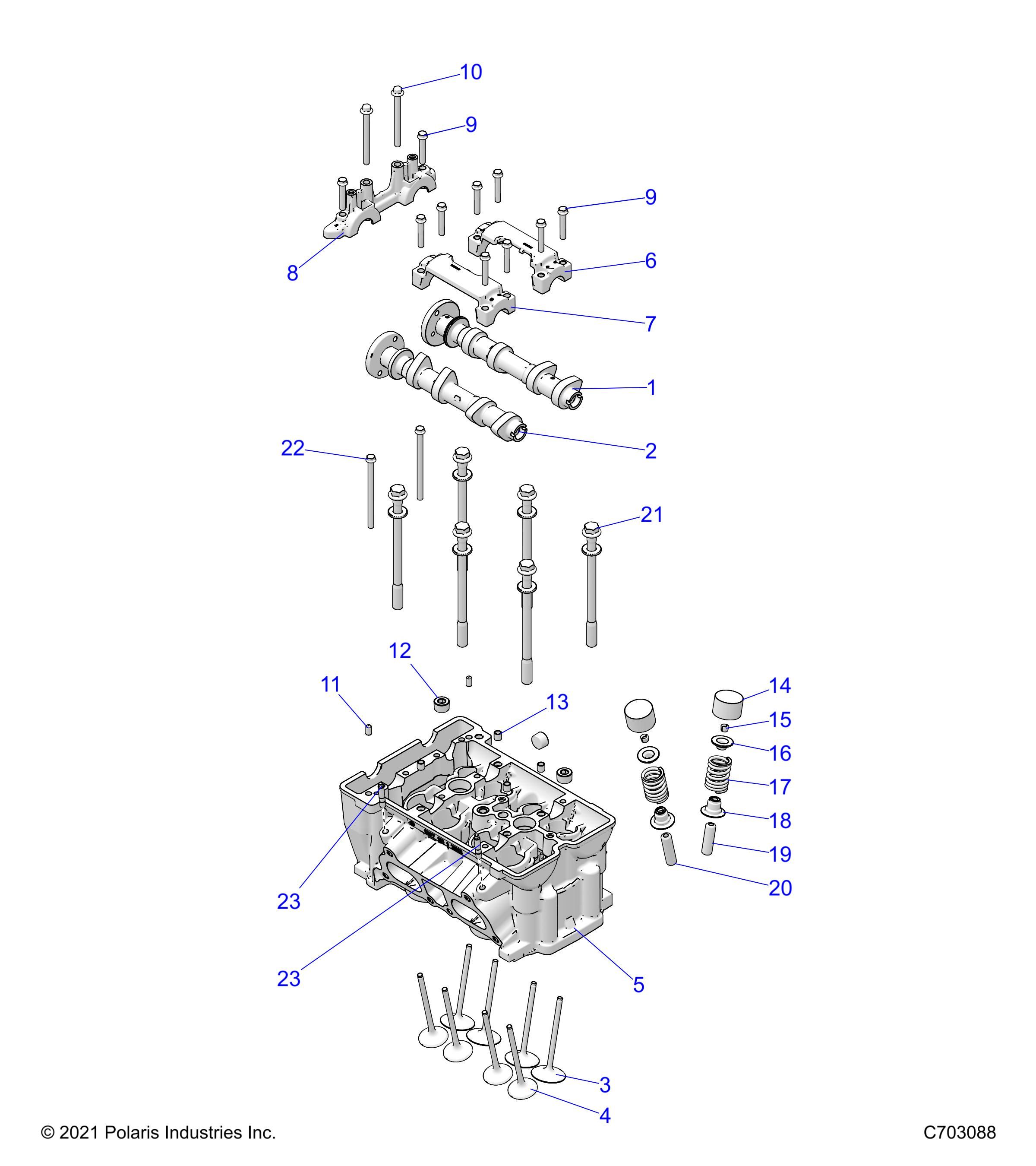MOTEUR TETE DE CYLINDRE ET SOUPAPES POUR RZR XP 4 1000 SPORT 2024