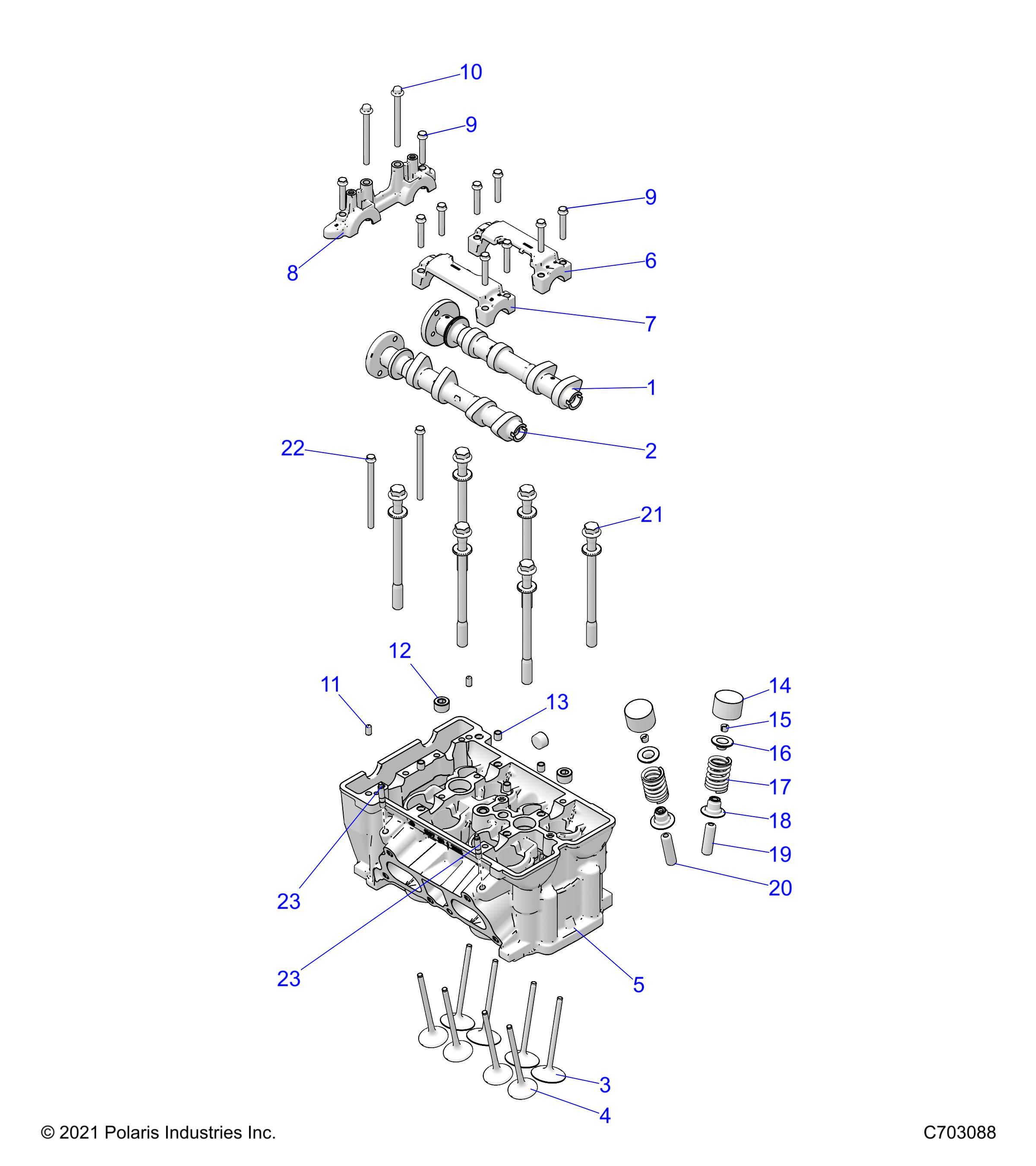 MOTEUR TETE DE CYLINDRE ET SOUPAPES POUR RZR XP 4 1000 SPORT MIC R01 2024