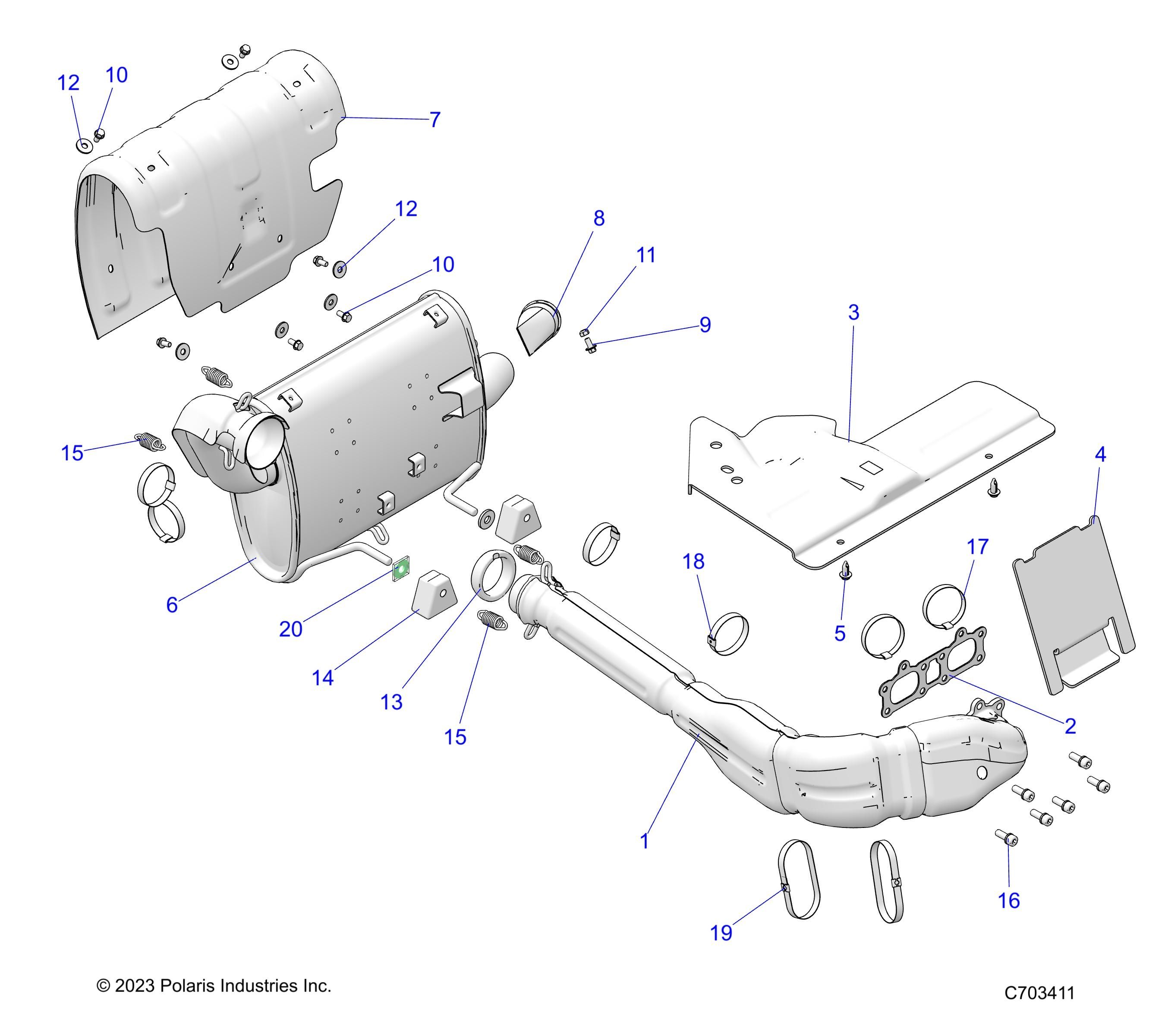 MOTEUR SYSTEME DECHAPPEMENT POUR RZR 900 TRAIL S SPORT 2024