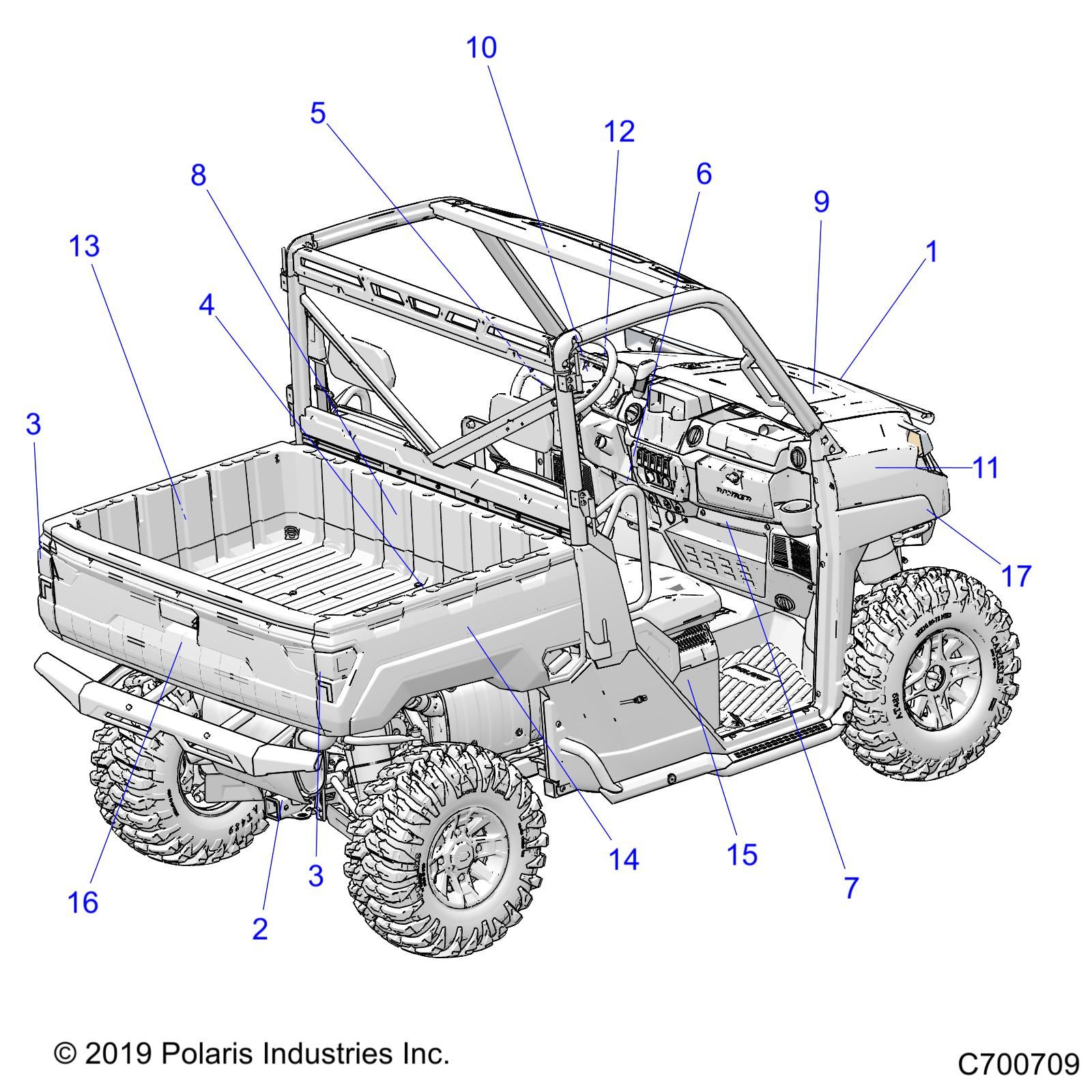 CARROSSERIE AUTOCOLLANTS POUR RANGER CREW 1000 FULLSIZE EPS FO 2020