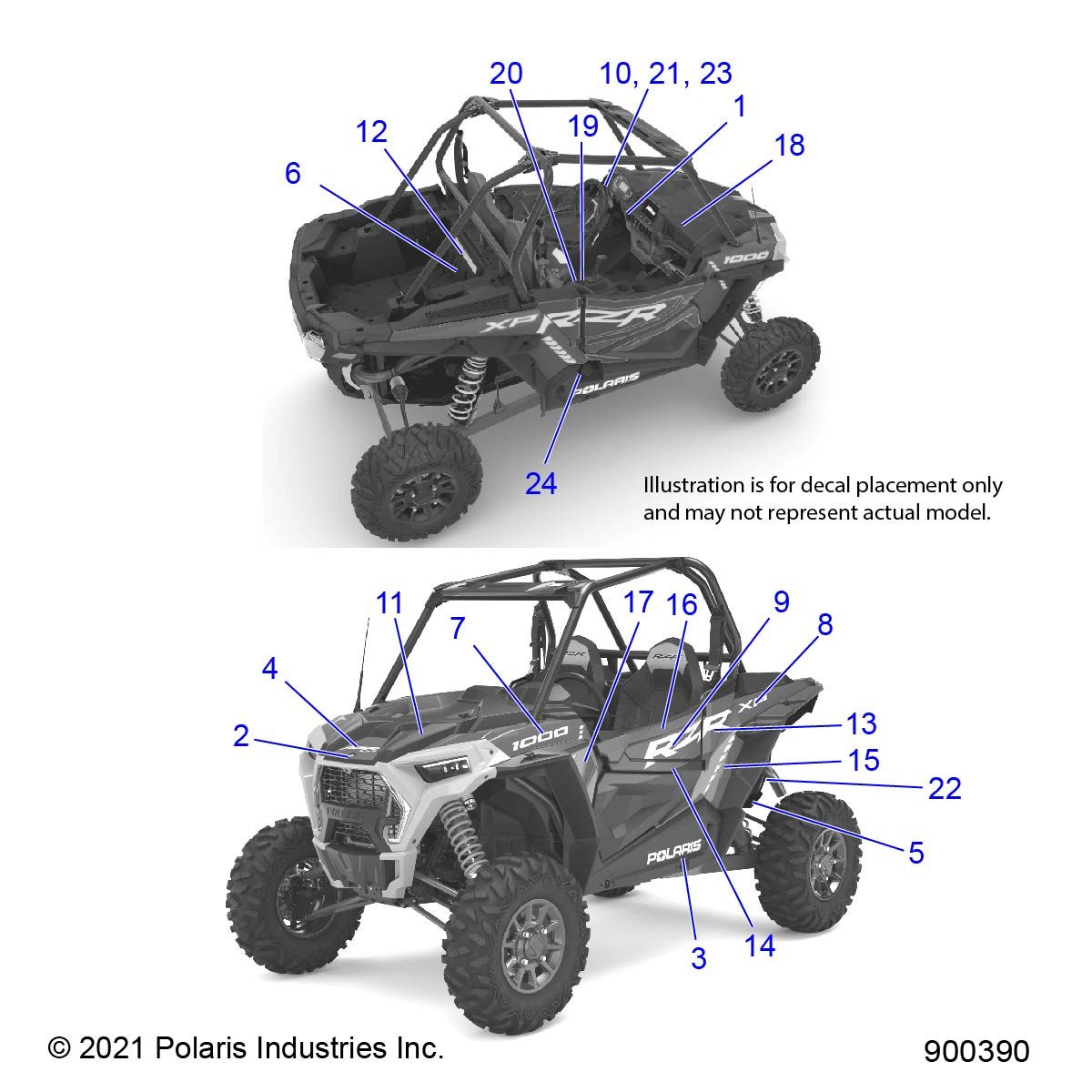 CARROSSERIE AUTOCOLLANTS POUR RZR XP 4 1000 MD 64 WIDE 2022